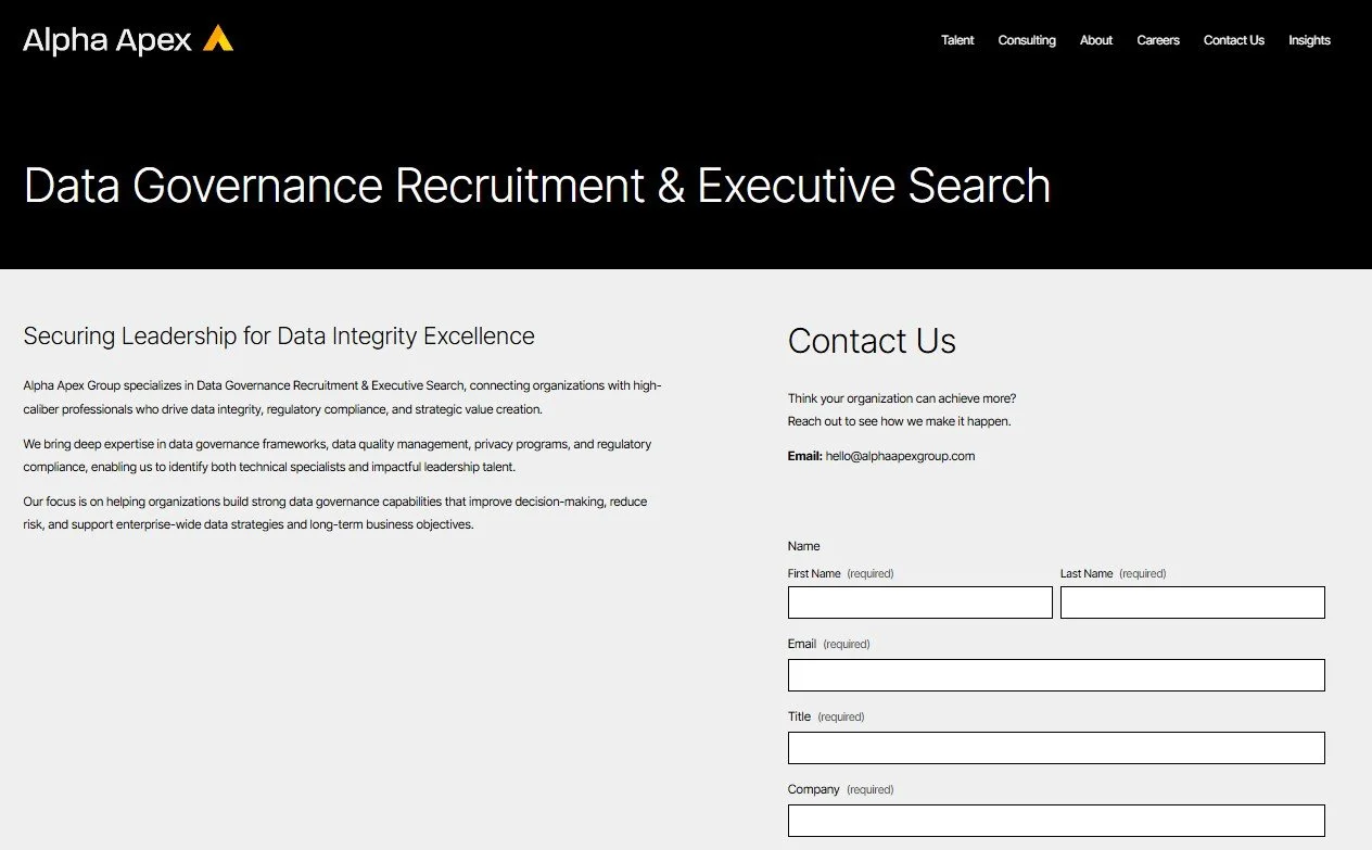 Data Governance Recruitment & Executive Search