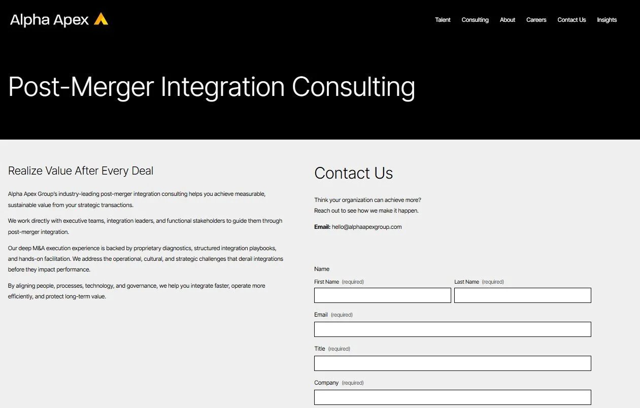Post-Merger Integration Consulting
