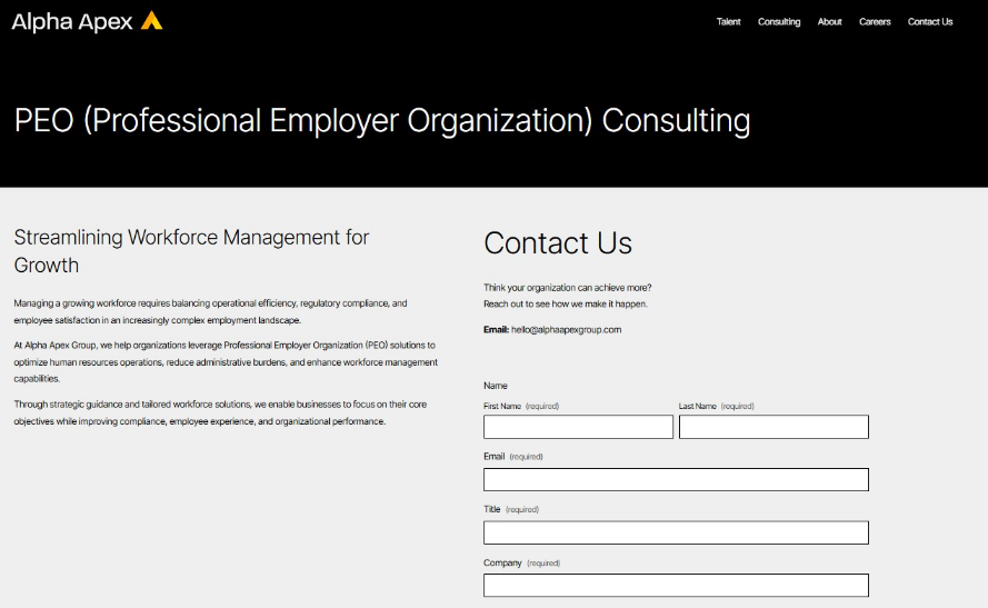 PEO (Professional Employer Organization) Consulting