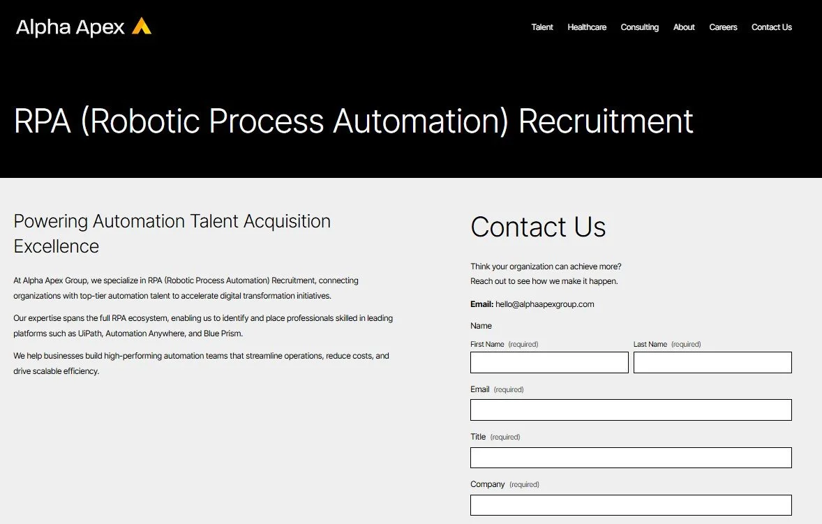 RPA (Robotic Process Automation) Recruitment