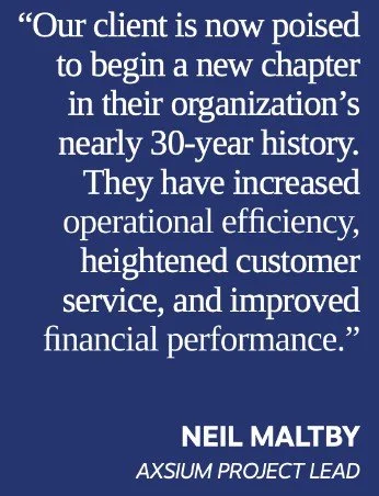 This is what Axium’s Project Lead had to say about the engagement.