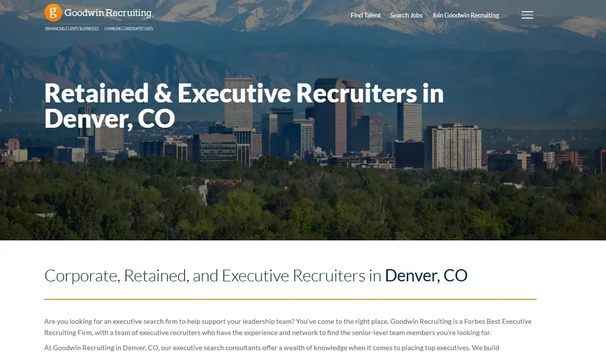 Goodwin Recruiting - Best for national executive search backed by large recruiter network