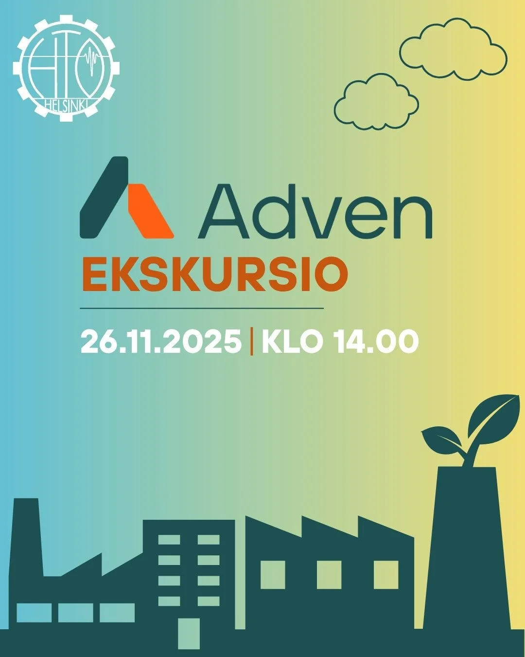HTO ry:n ekskursio Adven Oy:lle: tutustu energia-alan edell&auml;k&auml;vij&auml;&auml;n

L&auml;hde mukaan HTO:n j&auml;rjest&auml;m&auml;lle ekskursiolle Adven Oy:lle tutustumaan energia- ja vesiratkaisujen maailmaan. P&auml;iv&auml;n aikana kuulet