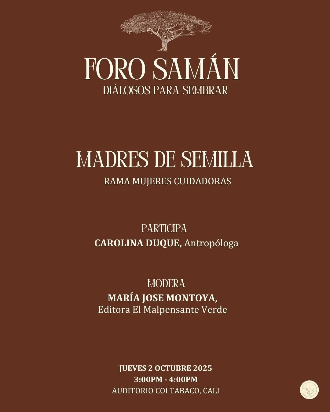 D &iacute; a  3 / F o r o  S a m &aacute; n

El@jyebes 1 de octubre en #forosam&aacute;n2025 @alcaldiadecali @litoral.artesanias @semanabiodiversidadcali / Proyecto 29 GRADOS.