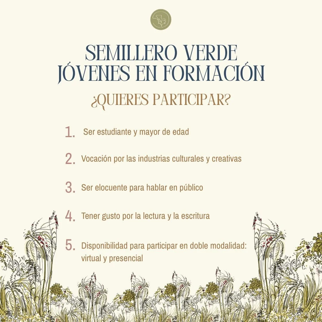 C o n v o c a t o r i a  2 0 2 6

&iexcl;Abrimos nuevos cupos para j&oacute;venes estudiantes en Bogot&aacute; que deseen formarse en acciones creativas de SillaVerde en el espacio cultural  @casamalpensante_ !

Lean las indicaciones adjuntas en im&a