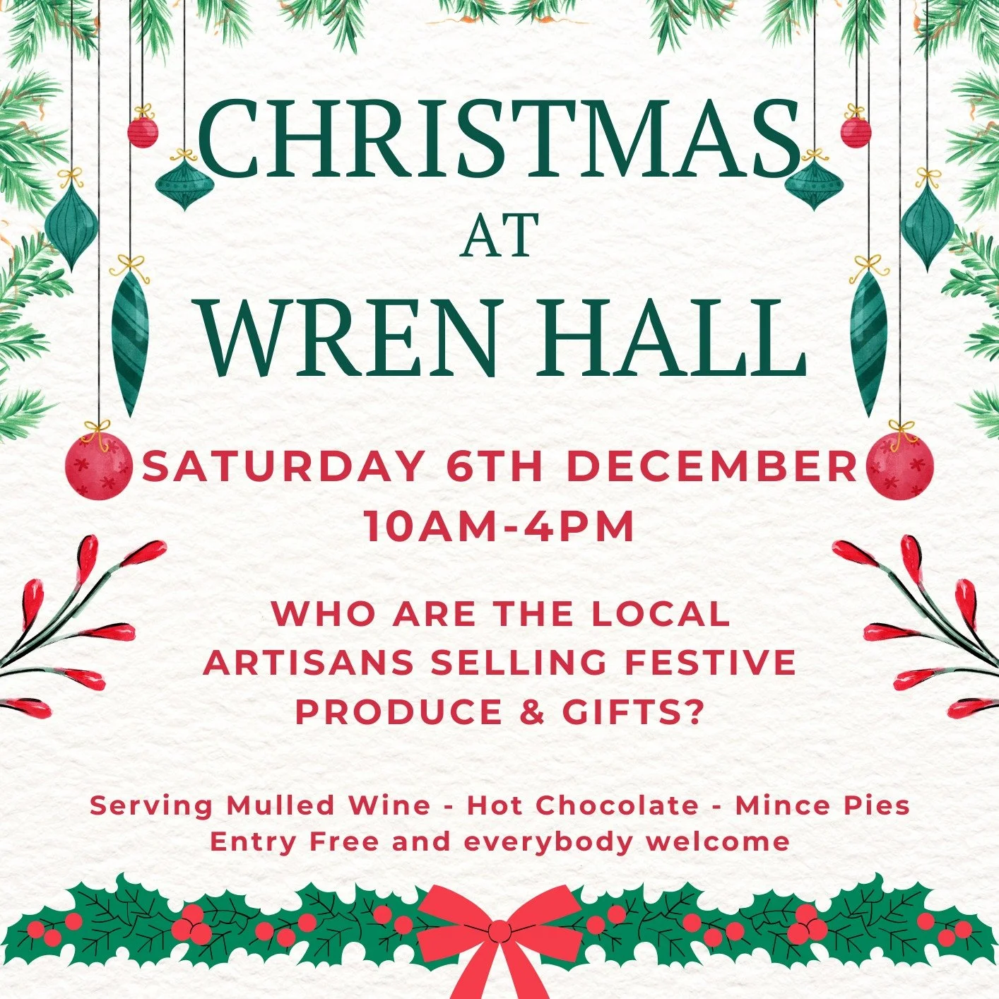 Here&rsquo;s some more of our wonderful artisans and creatives who are going to be displaying their wares at the Wren Hall Christmas Fair on Saturday 21st December from 10am-4pm.

Rawesome Chocolate @rawsomechocolateuk who craft unroasted plant-based
