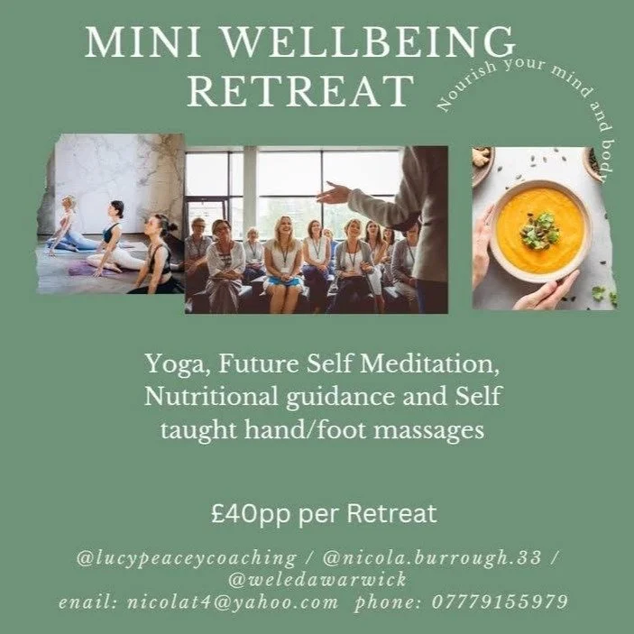 Sunday 1st March and /or Saturday 21st March 2026

If you need to nourish mind and body, then this mini wellbeing retreat being held at Wren Hall may be for you.

Featuring yoga, future self meditation, nutritional guidance and self taught hand and f
