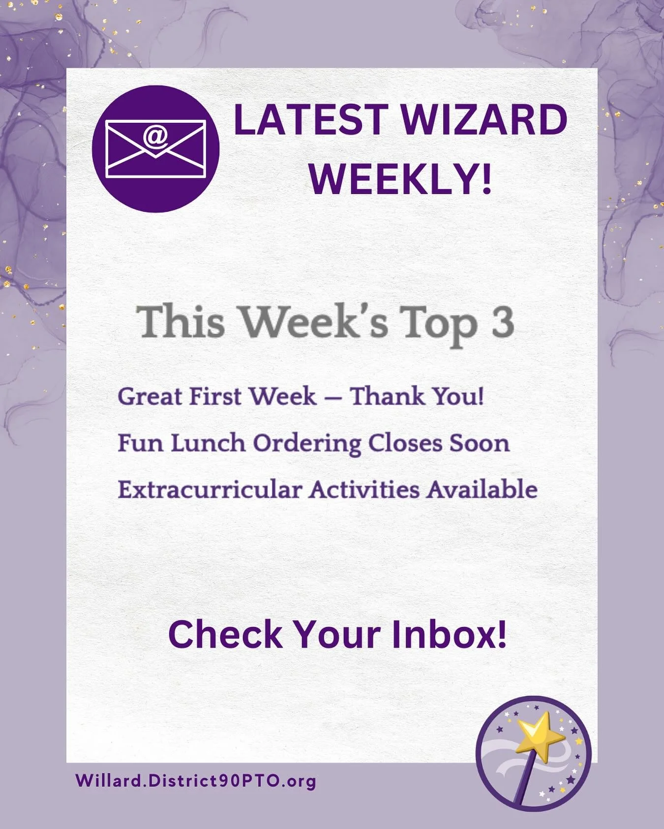 And just like magic, the latest #WillardWizardWeekly has been delivered! Be sure to subscribe to get all of the latest Willard news! (Link in bio)