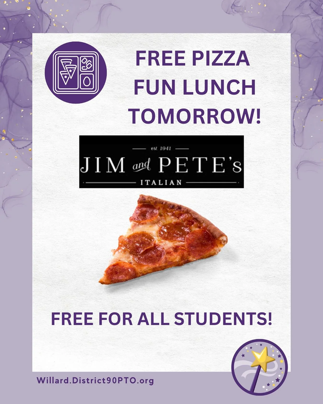 Tomorrow is Free Pizza Day! All students who want one will receive a free slice of cheese pizza tomorrow to celebrate the start of school and save you from having to pack a lunch tomorrow! Buon appetito!