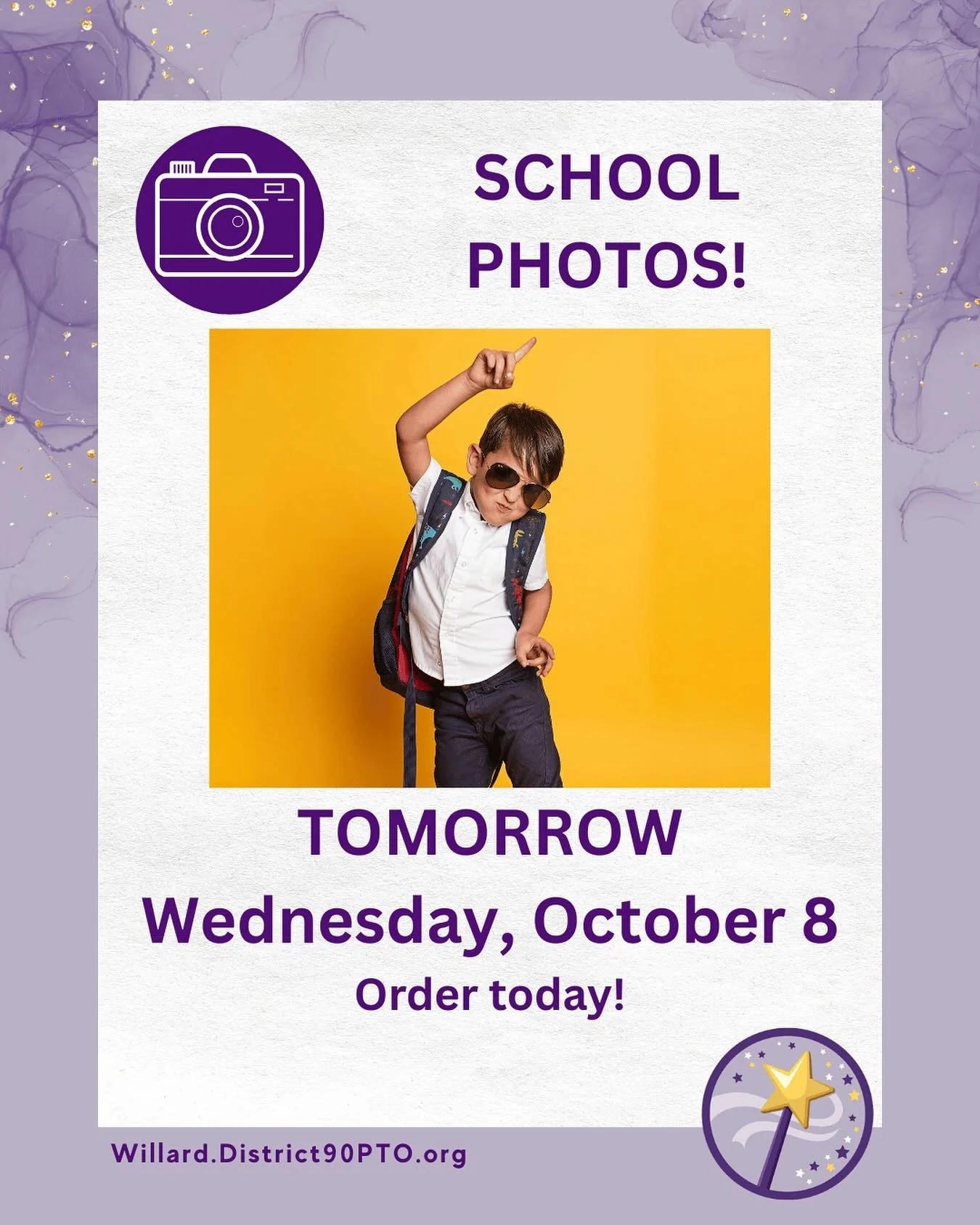 REMINDER: Tomorrow is School Picture Day! Be sure to order your picture package today, ahead of pictures tomorrow. Retake/Makeup pictures will take place on Nov. 12