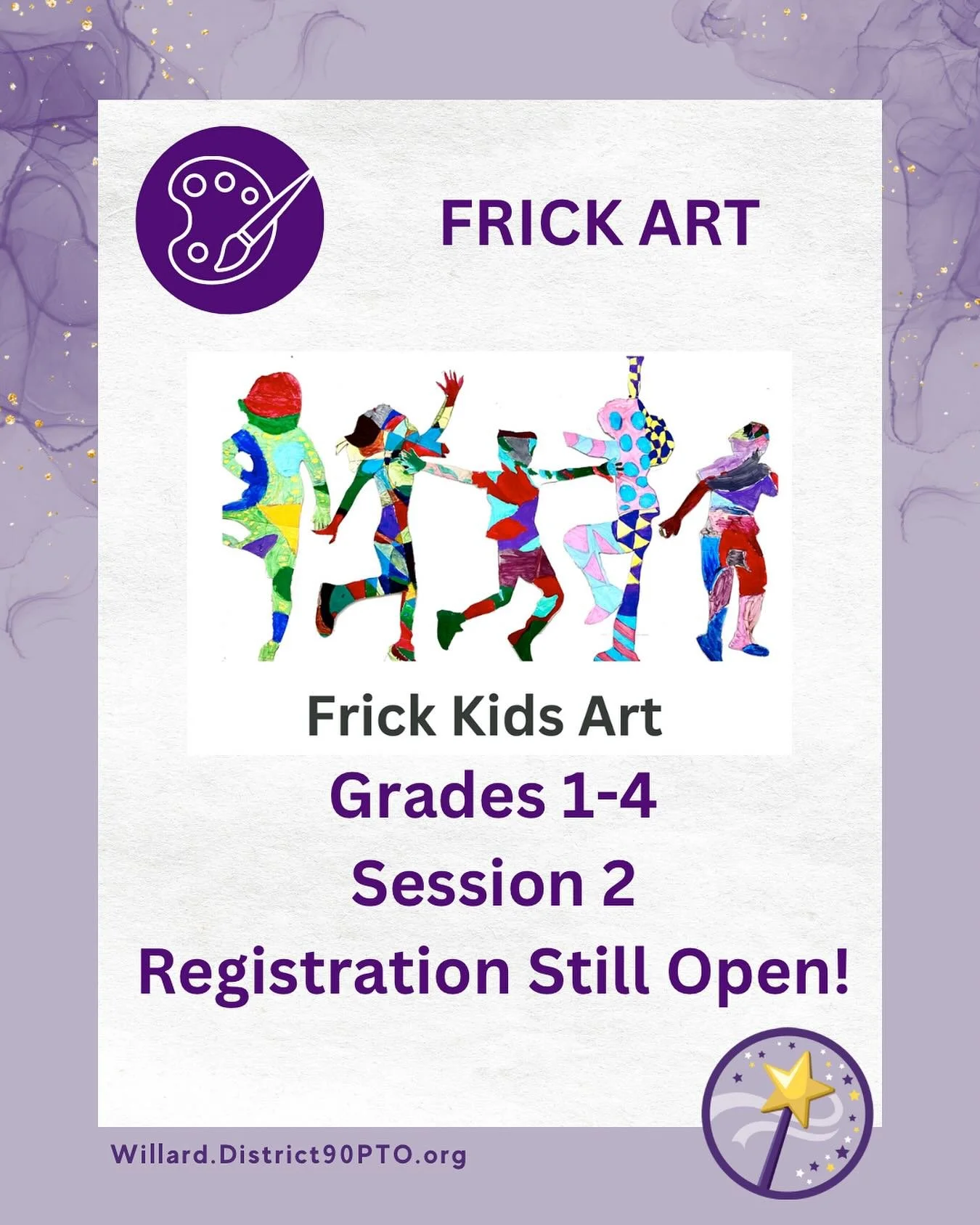 REGISTER: Session 2 Frick art classes are held on Thursday afternoons from 3:15 - 4:15 pm. Session 2: October 23 - December 4. Register on RevTrak. 7 spots still available!
