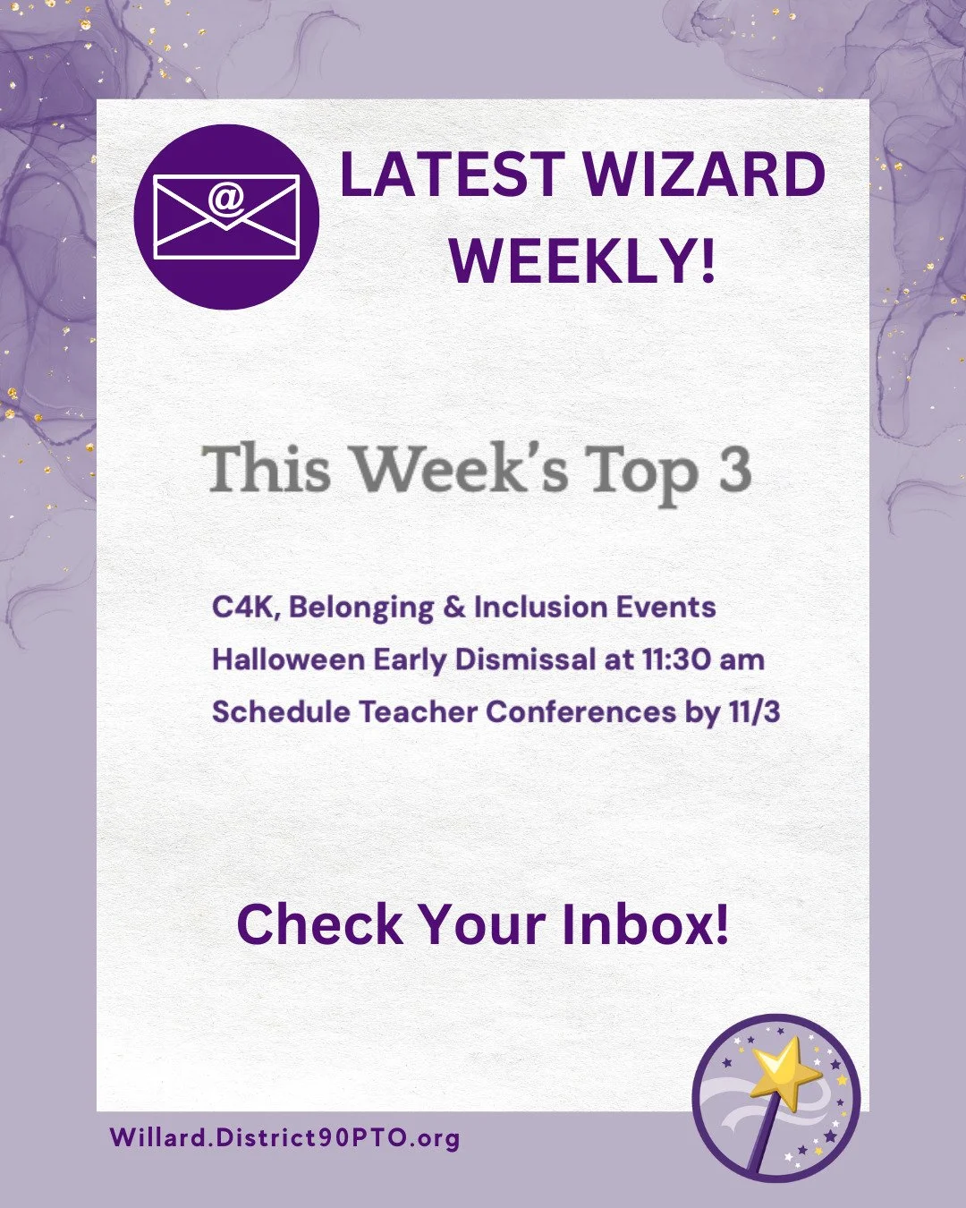 Check out this week's #WizardWeekly with updates on school happenings, the overflowing Lost & Found, Preschool lottery (see link in bio for more info), Halloween, Dia de los Muertos, Fall Conferences, Field Trip recaps, and some upcoming parent e