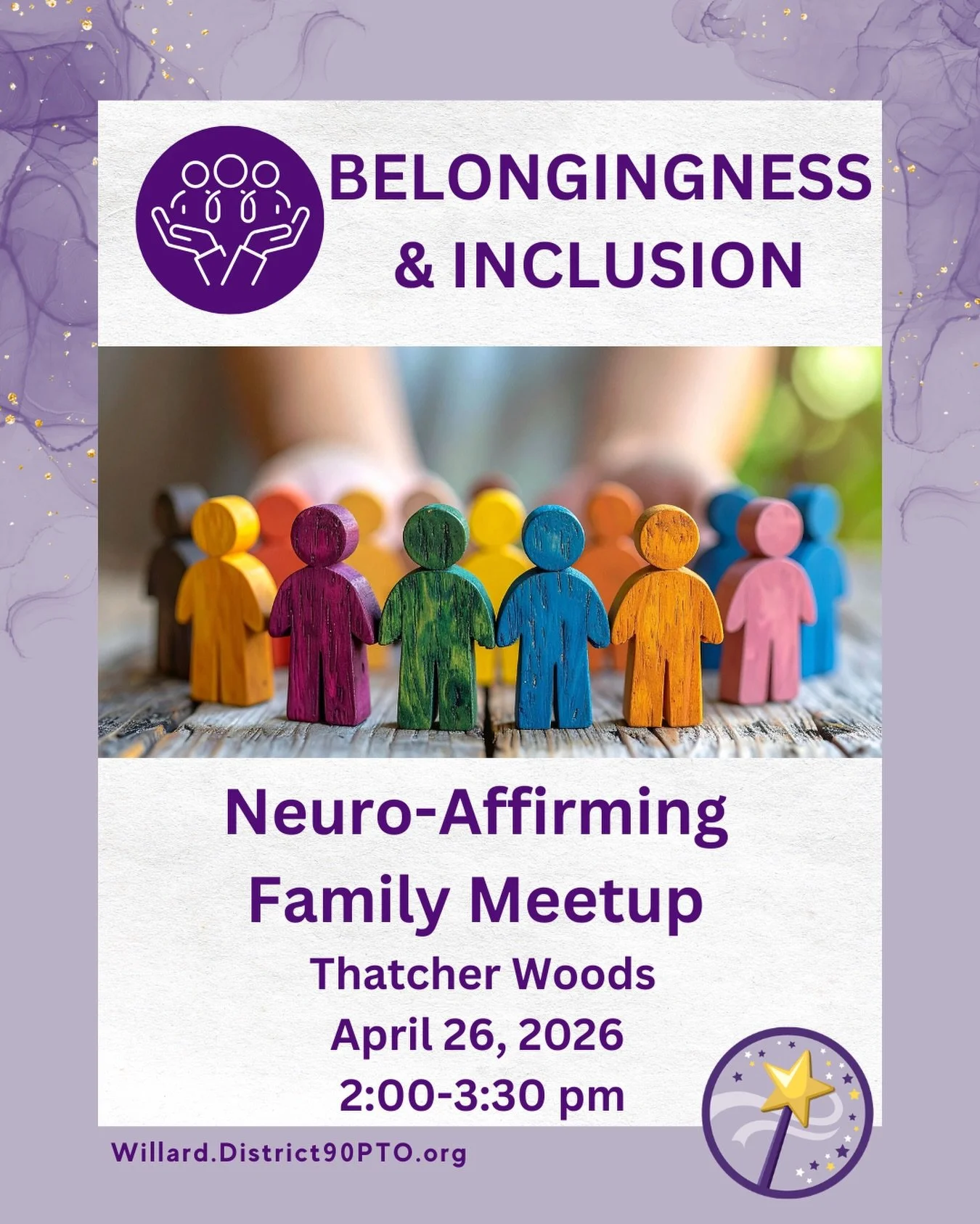 The next neuroaffirming family meetup will be held at Thatcher Woods (near the Trailside Museum) on April 26 from 2-3:30 pm! Contact Megan S or Kelly O with questions!