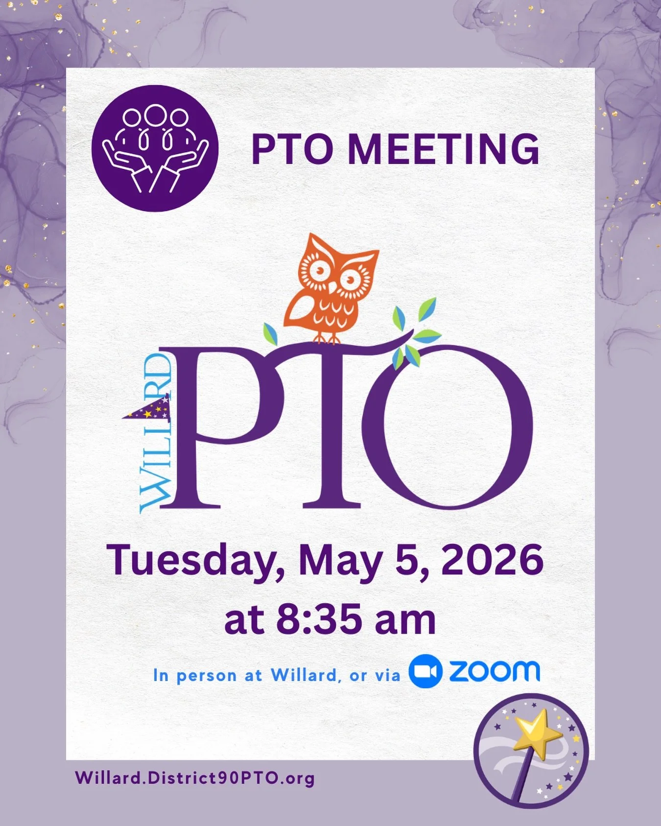 Don&rsquo;t forget! Our May PTO meeting is today at 8:35 am! See you at the library or on Zoom to hear all about the end of year activities!