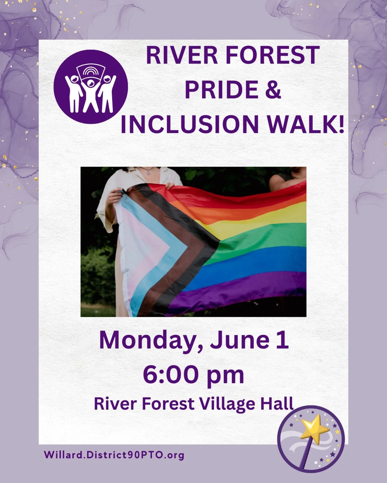 Join @villageofriverforest, @lincoln_eagles_pto, Roosevelt PTO, @riverforesttownship @riverforestpubliclibrary, and the River Forest Park District for our annual Pride and Inclusion walk on Monday, June 1 at Village Hall! (Volunteer opportunities bet
