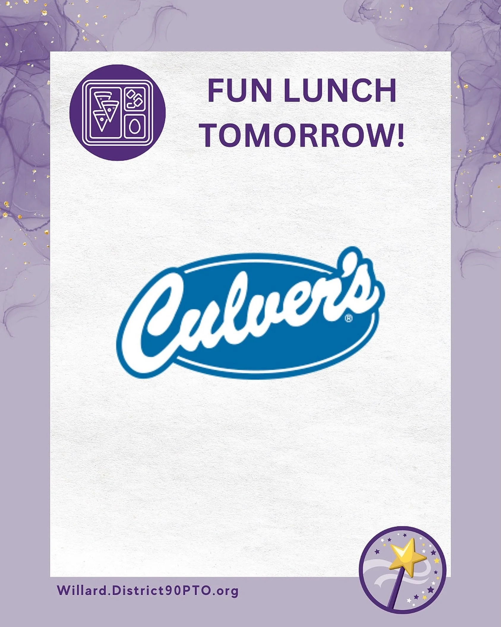 REMINDER: Tomorrow is a Culver&rsquo;s Fun Lunch! Thank you to all of our volunteers and our Fun Lunch committee for kicking off Friday Fun Lunches today!