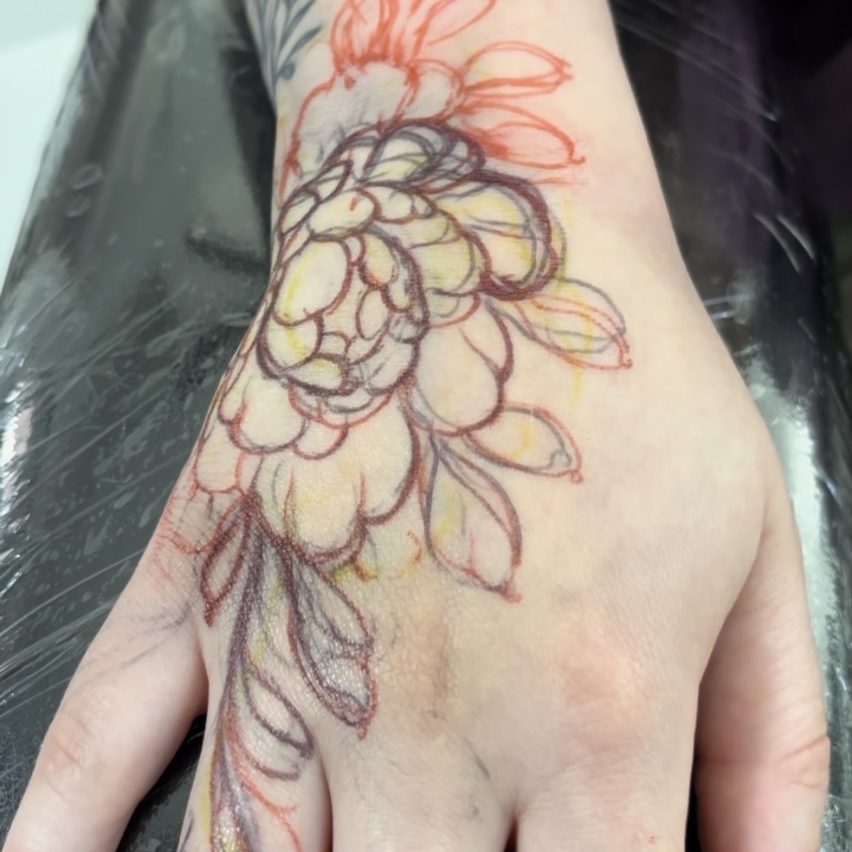 Pre-Drawn Peony Flower
