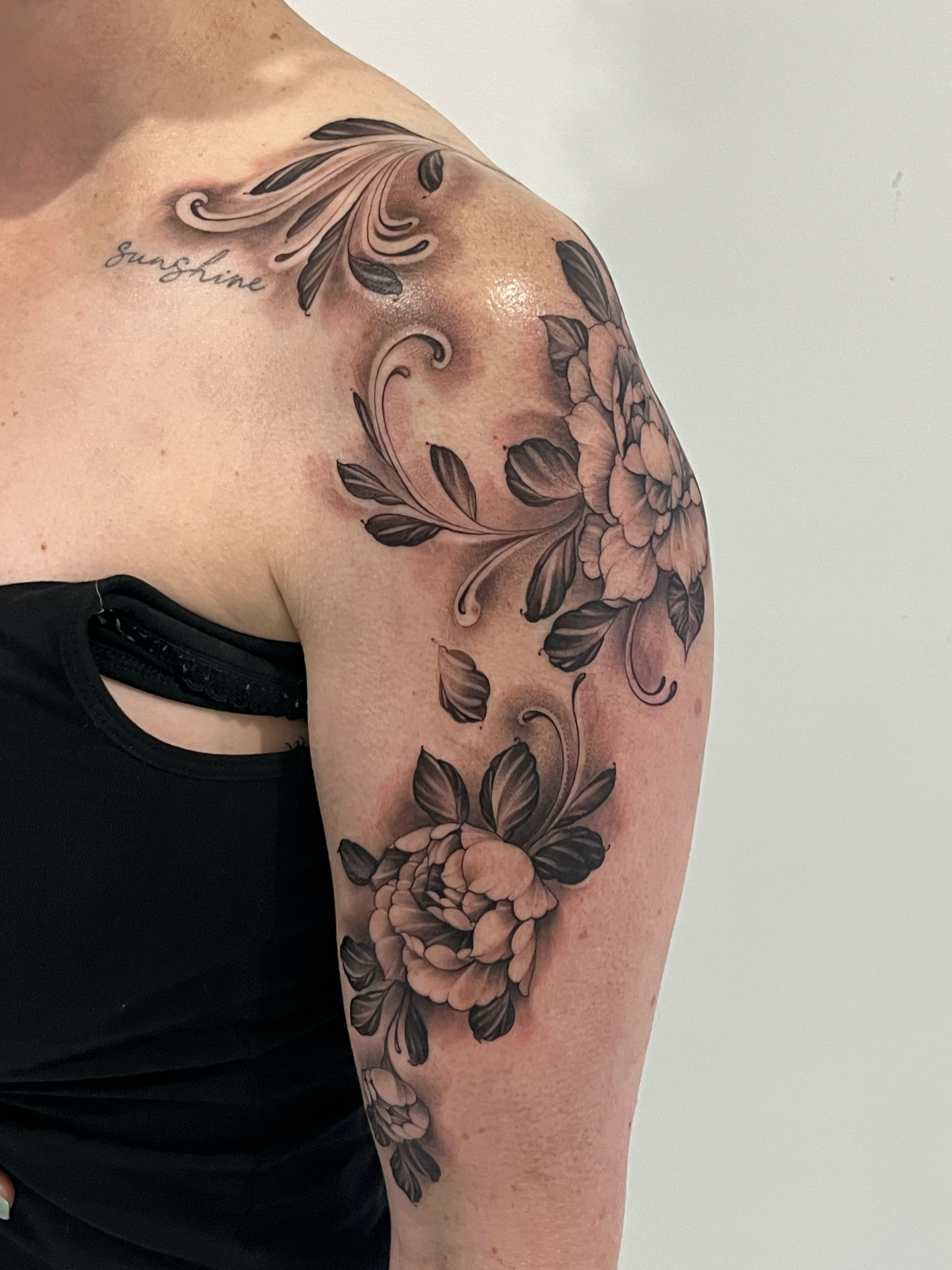 Completed Peonies with Vines