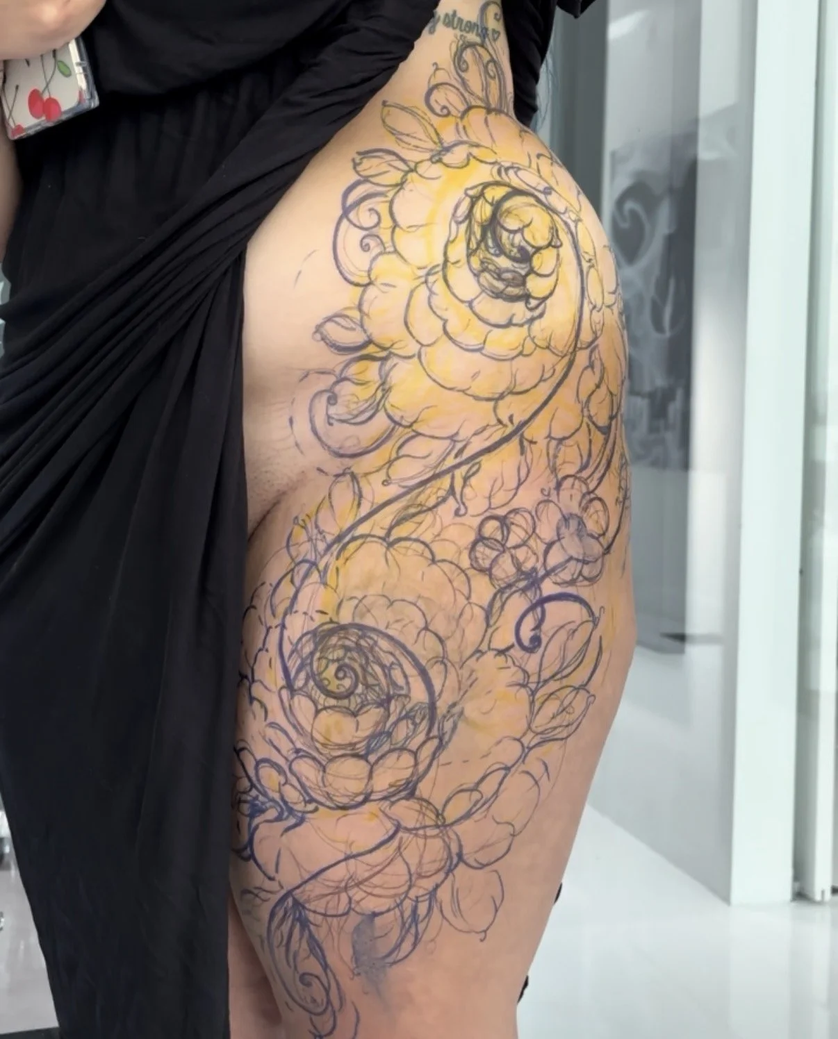 Pre-Drawn Peony Flowers