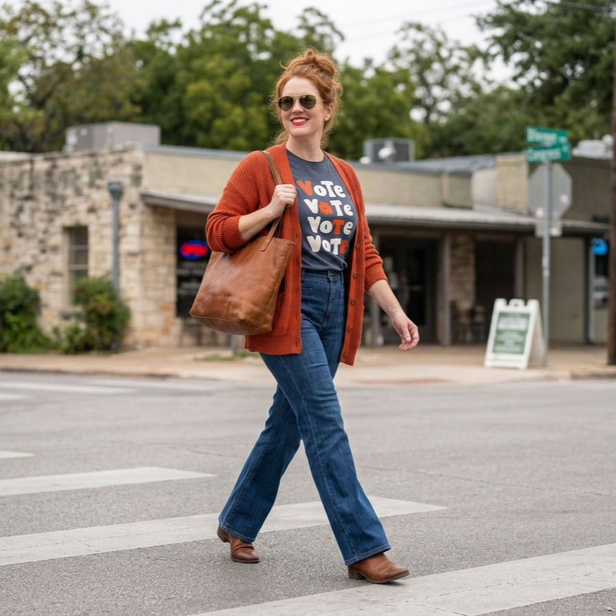 Women's Boxy "Vote and Bloom" T-shirt