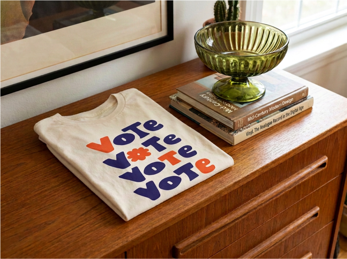 Unisex Ecru "Vote and Bloom" T-shirt