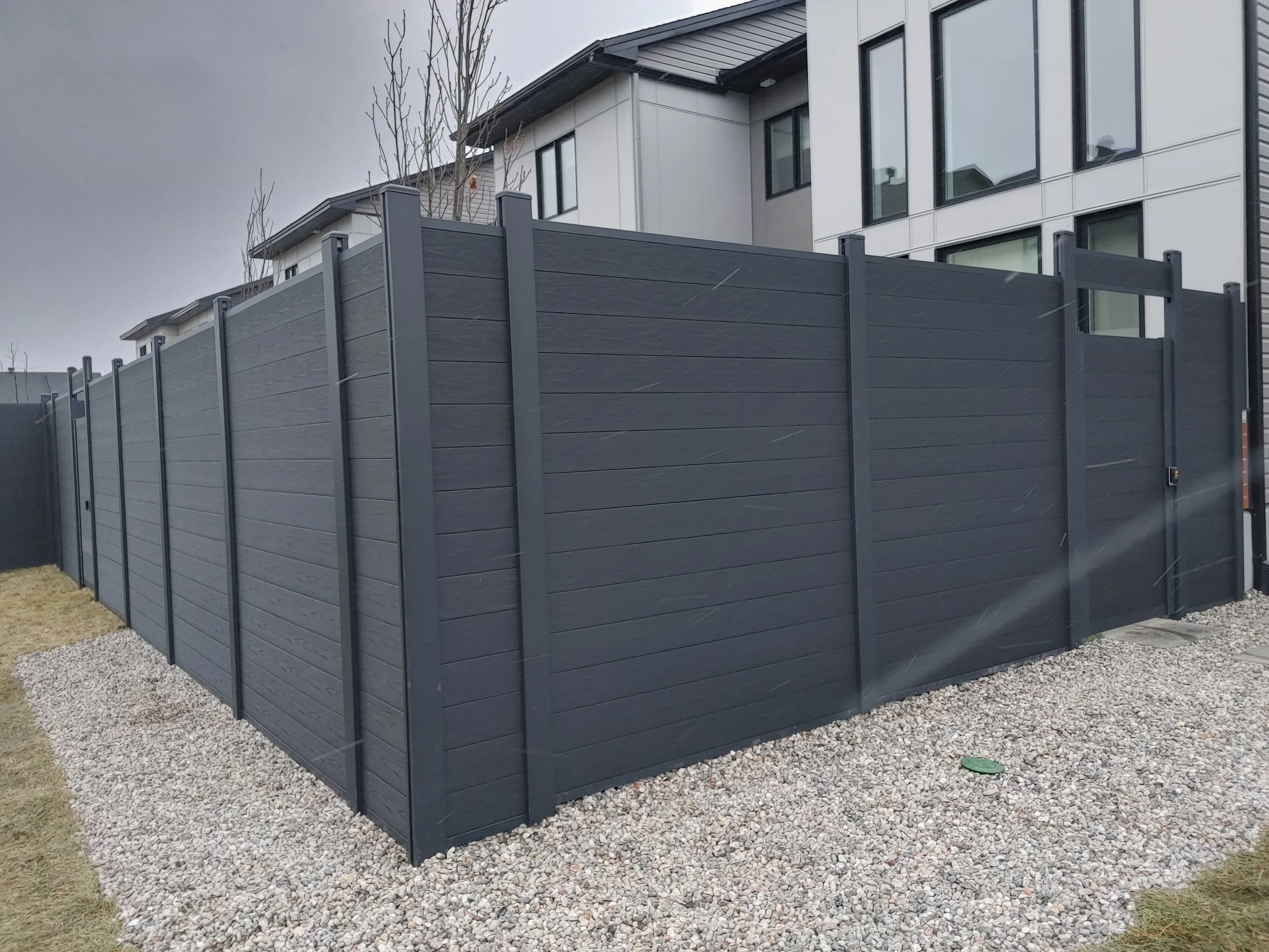 Black WPC Fence in Stittsville, 2025. StandArt Fence