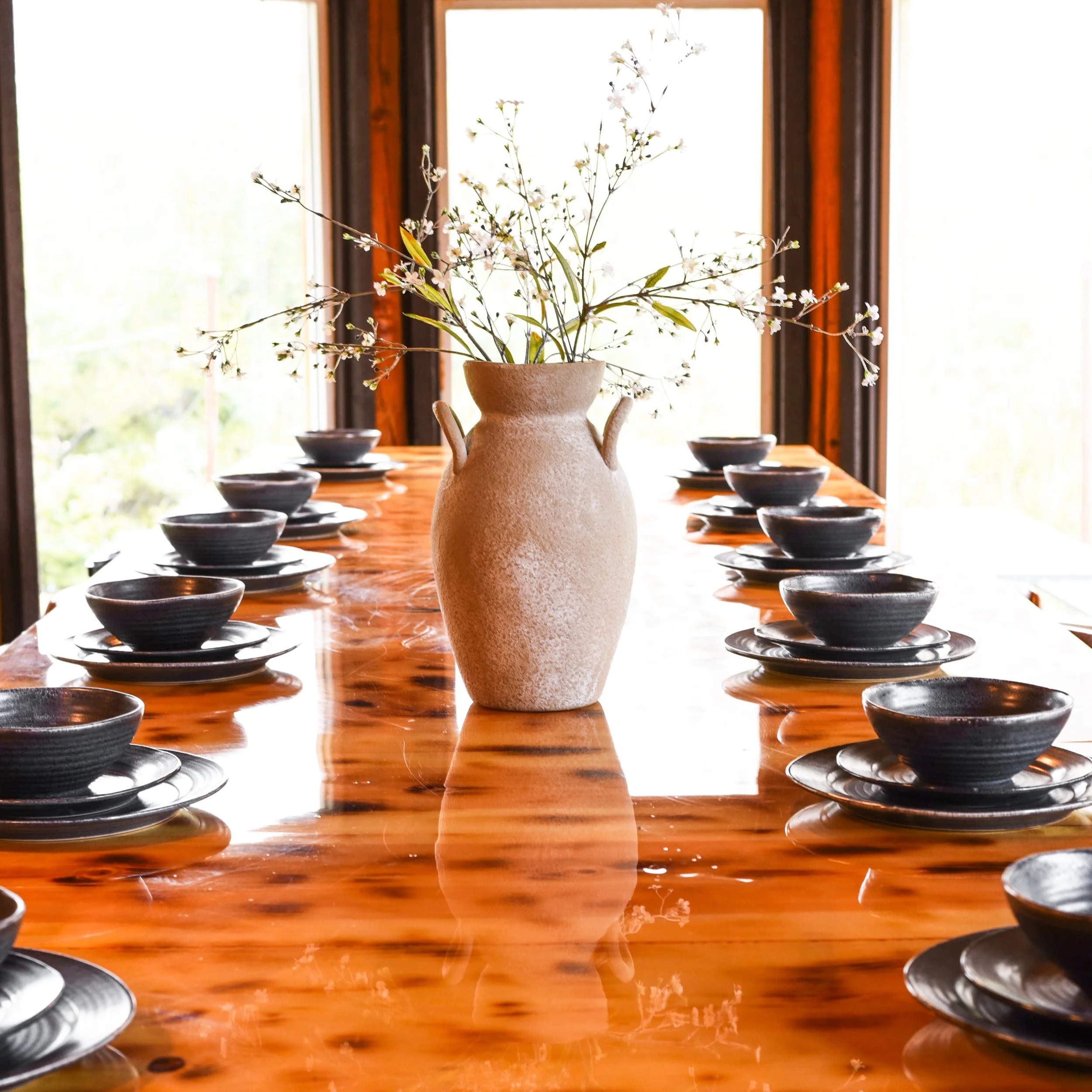 Home-style dinner prepared for hunters staying at the SD Outfitters hunting lodge in Utah.