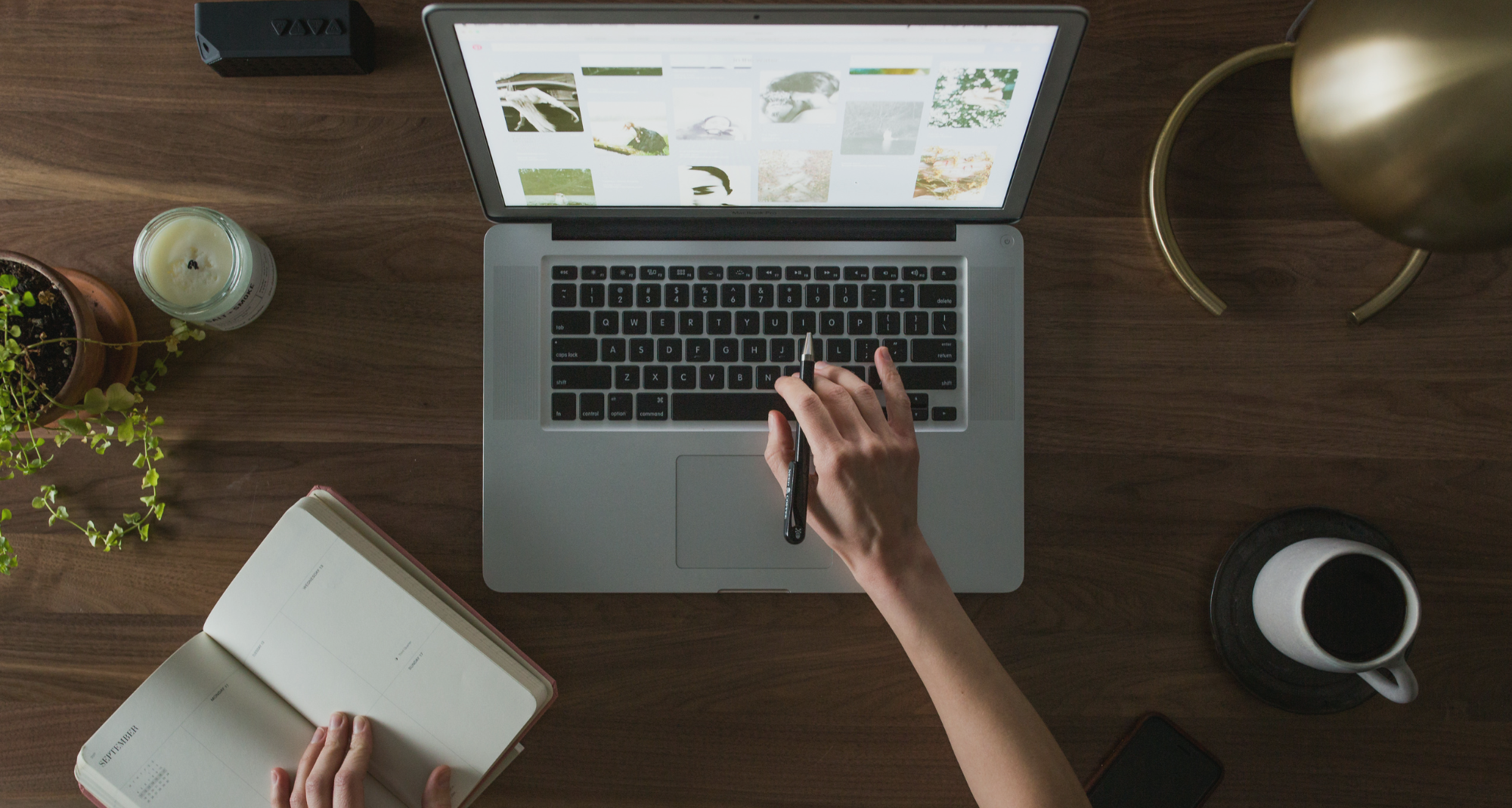 Someone on a laptop for Website redesign