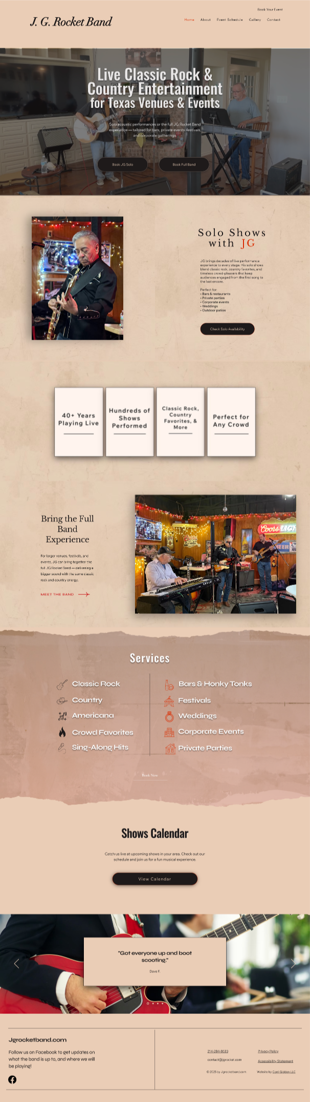 jgrocketband.com home page