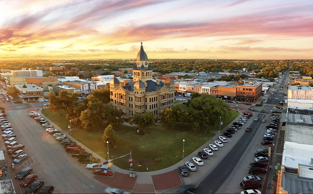 Ariel view of Denton, TX