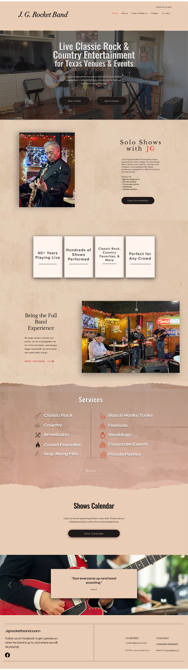 jgrocketband.com home page