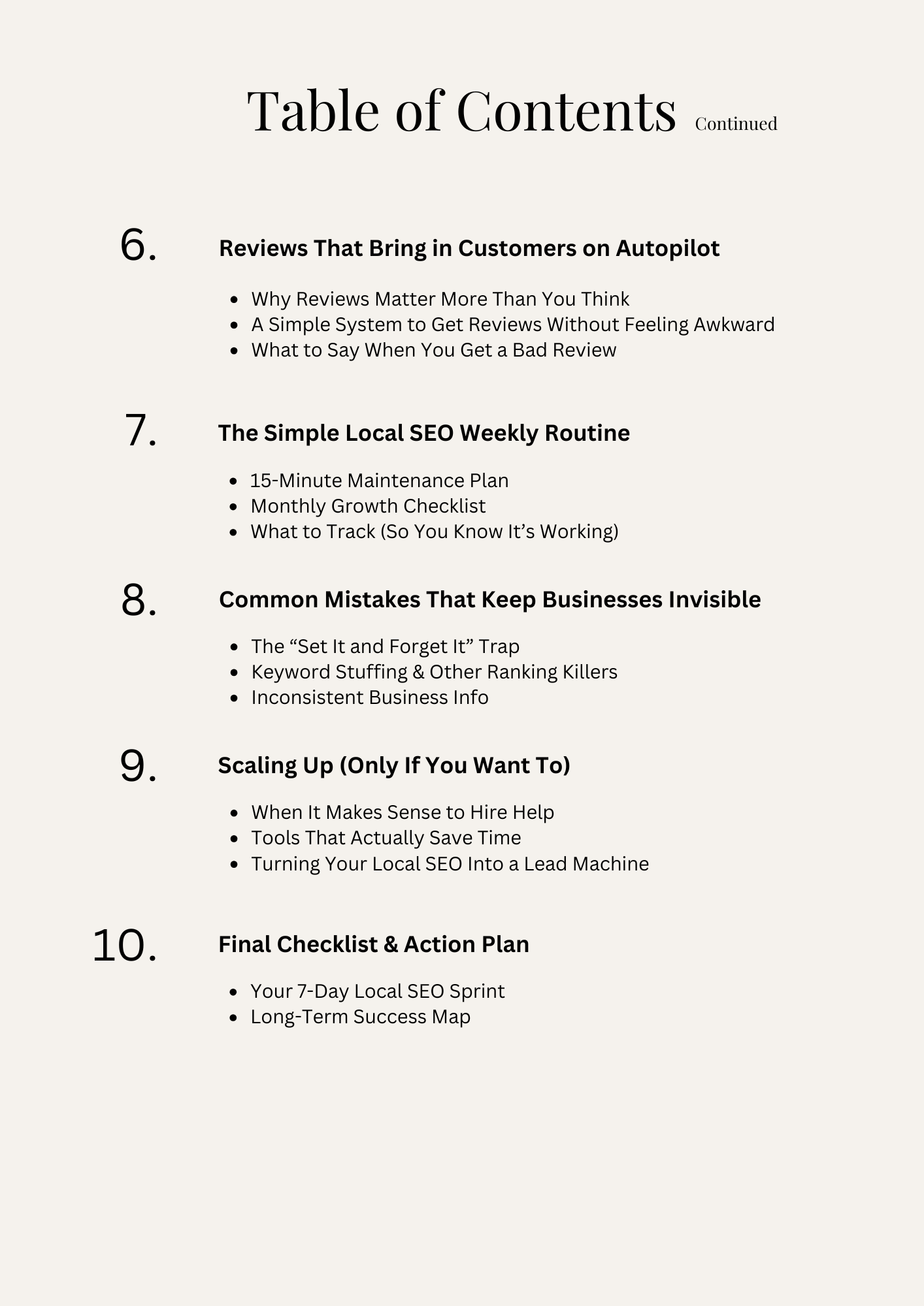 Local SEO Made Simple table of content continued page.png