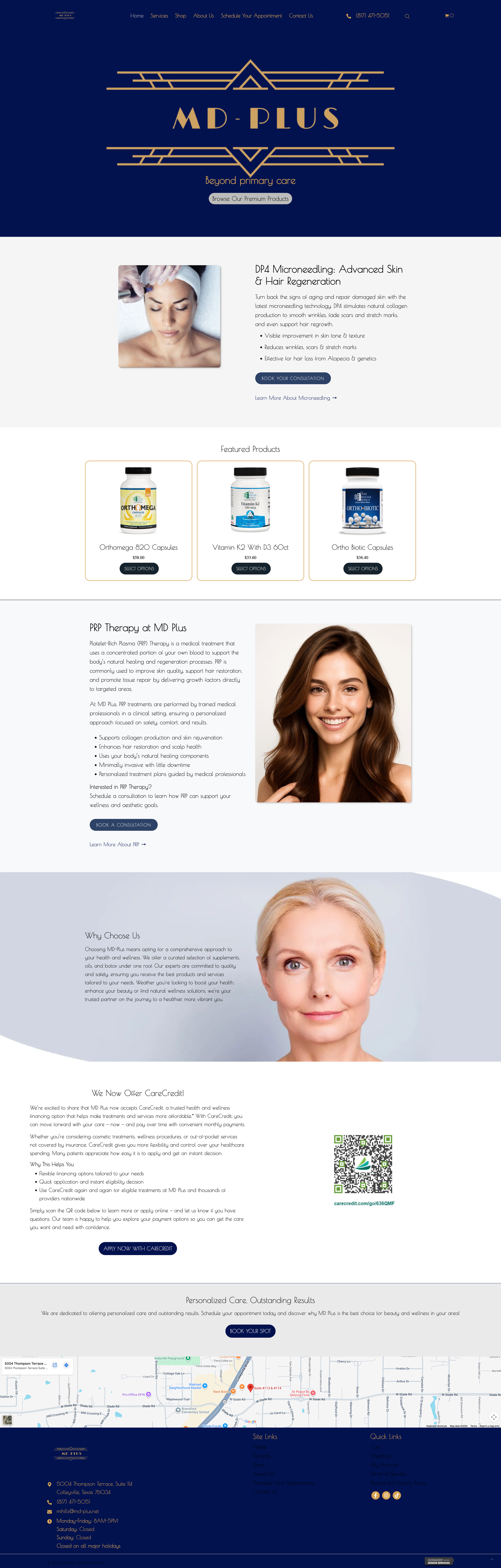 screenshot of md-plus.net home page