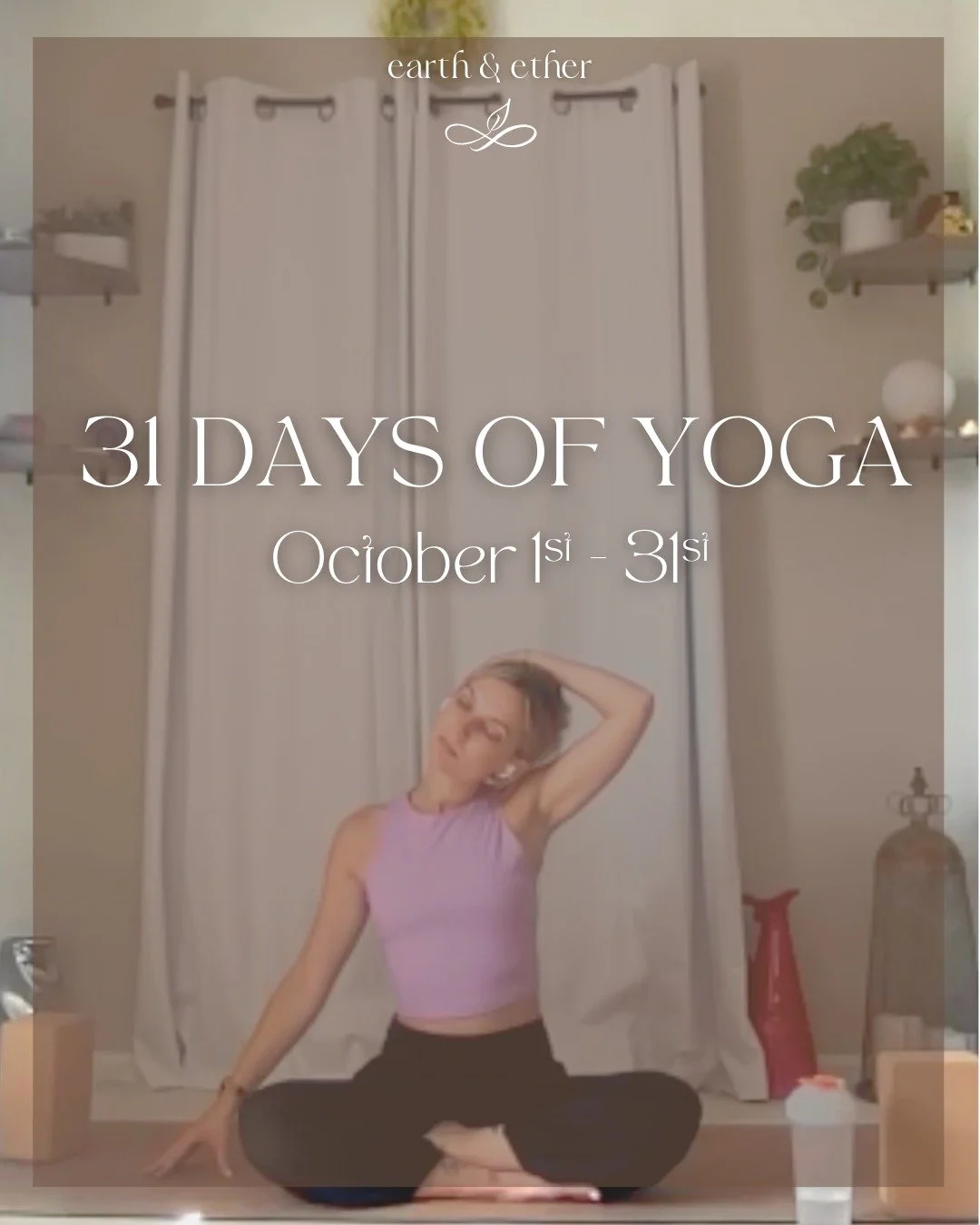 Start your October with 31 Days of Yoga! ✨

From October 1&ndash;31, join me for a month of accessible yoga practices designed to help you:

💫 Build strength &amp; increase mobility
💫 Find calm and peace throughout your day
💫 Stay consistent with 