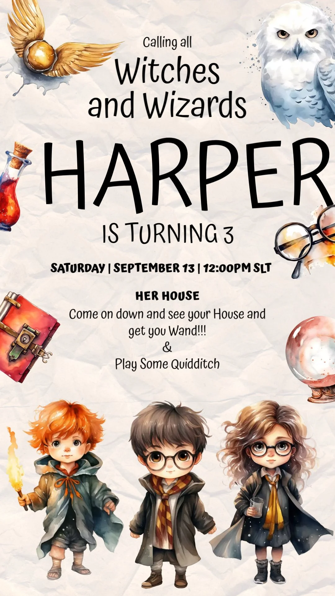 HARPER IS TURNING 3 PARTY