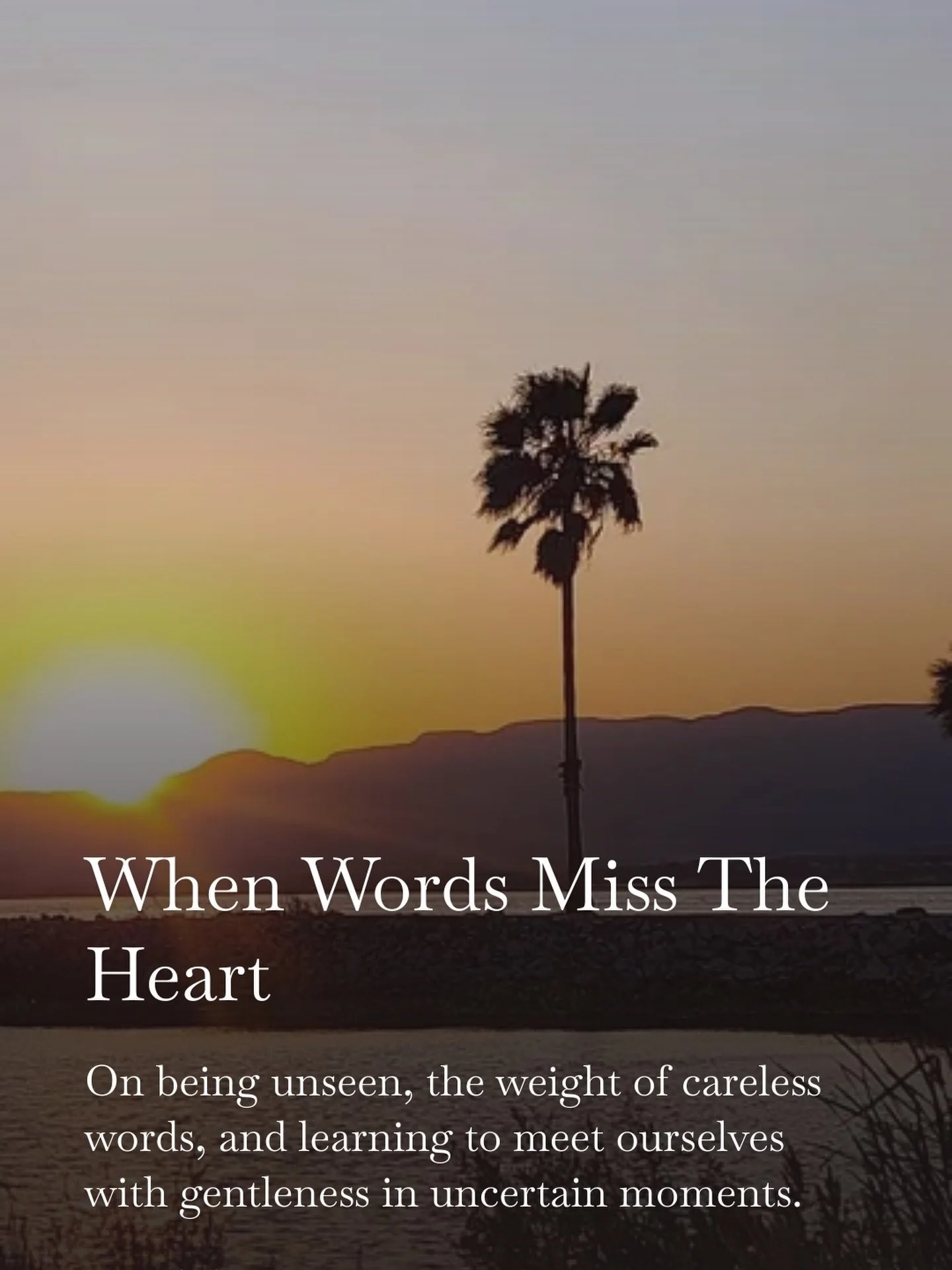 There are seasons when everything feels just slightly off - tender der, unclear, and harder to navigate than we expected
This is a reflection on words, perception, and what it means to feel unseen while finding your way back to yourself.