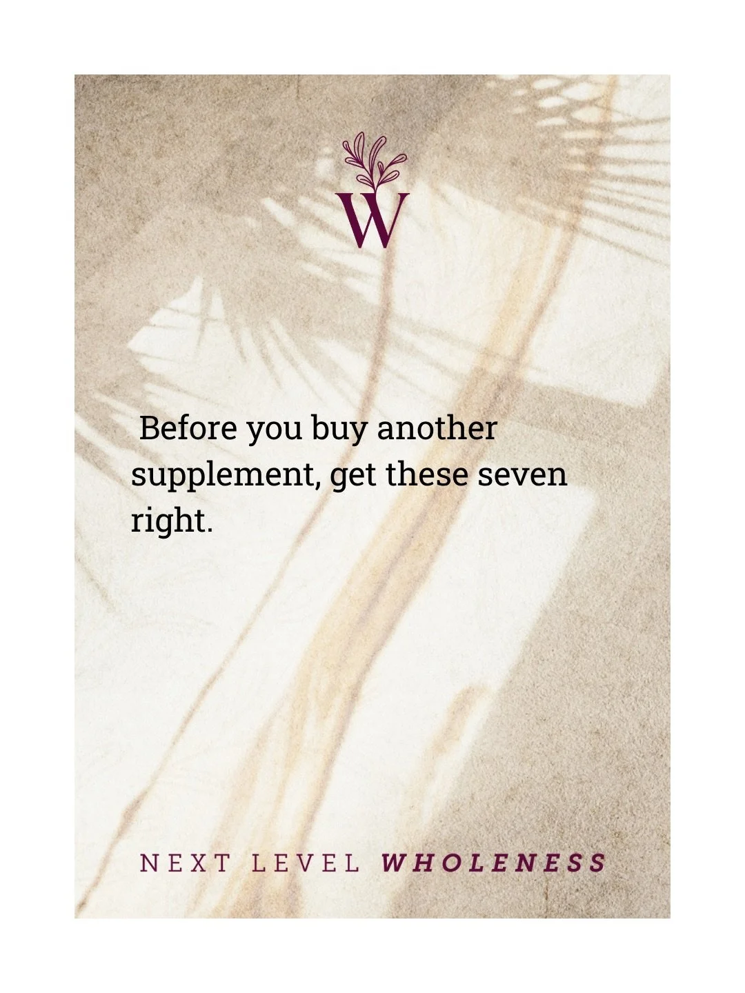 Before you buy another supplement, get these seven right.

I have taught this framework for years, adapted from @dr_bob_rakowski Magnificent 7. No protocol I design works well sitting on top of a shaky foundation, and most women are missing at least 
