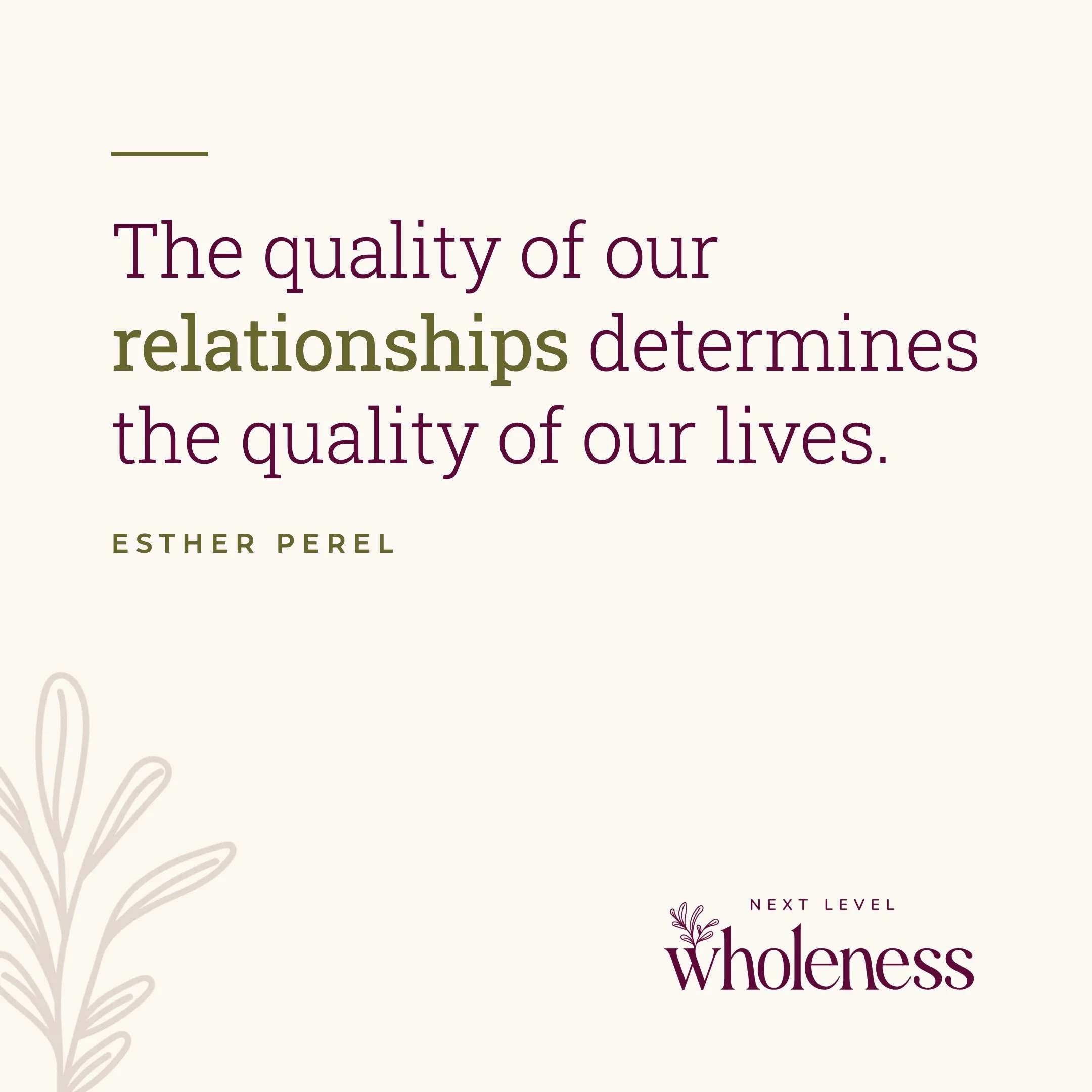 Esther Perel&rsquo;s line, and I&rsquo;ve been sitting with it since I heard her on Simon Sinek&rsquo;s podcast.

Here&rsquo;s why it stopped me as a practitioner. Harvard has been following the same group of people since 1938, and how satisfied they