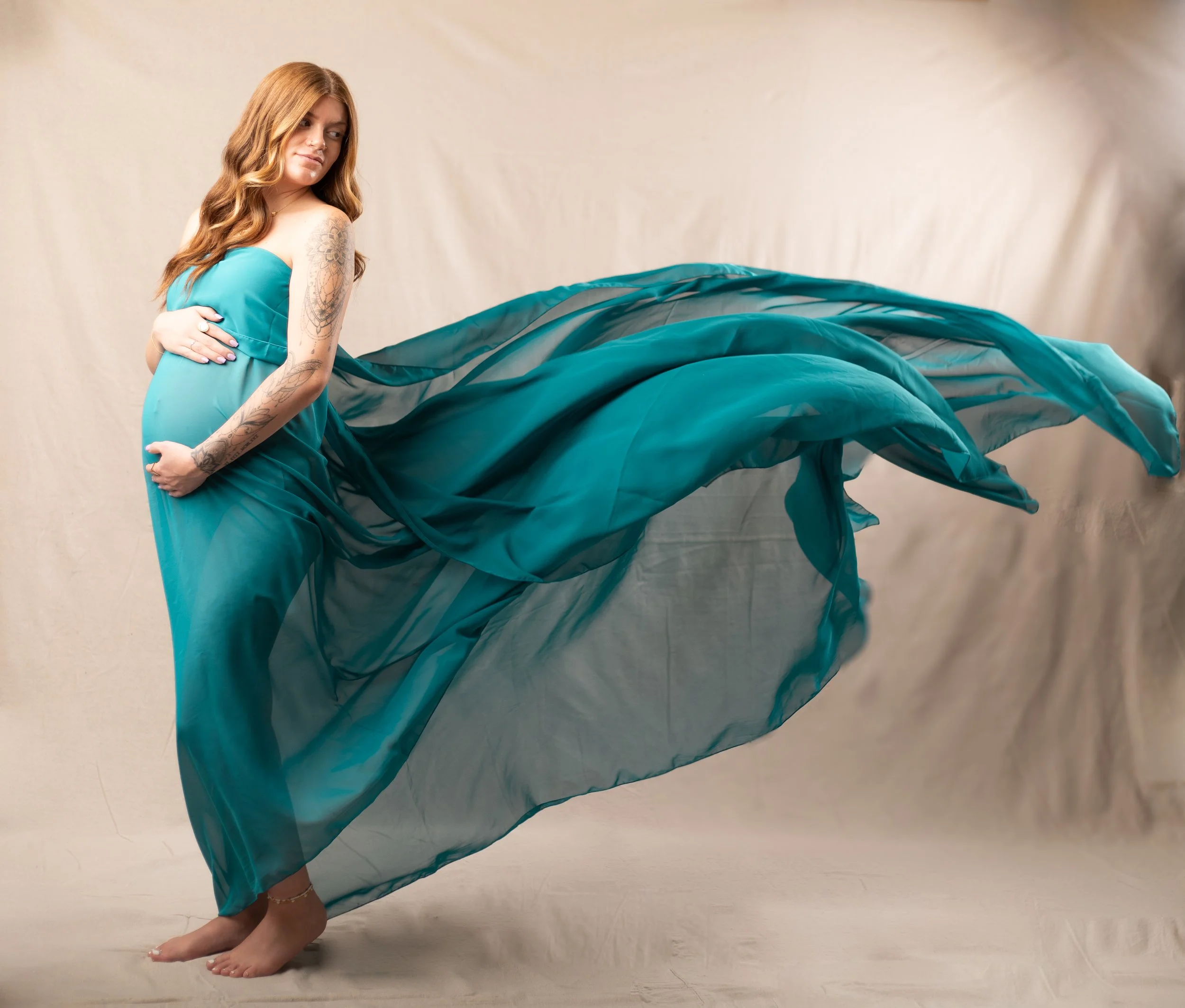 flowy gown maternity photo