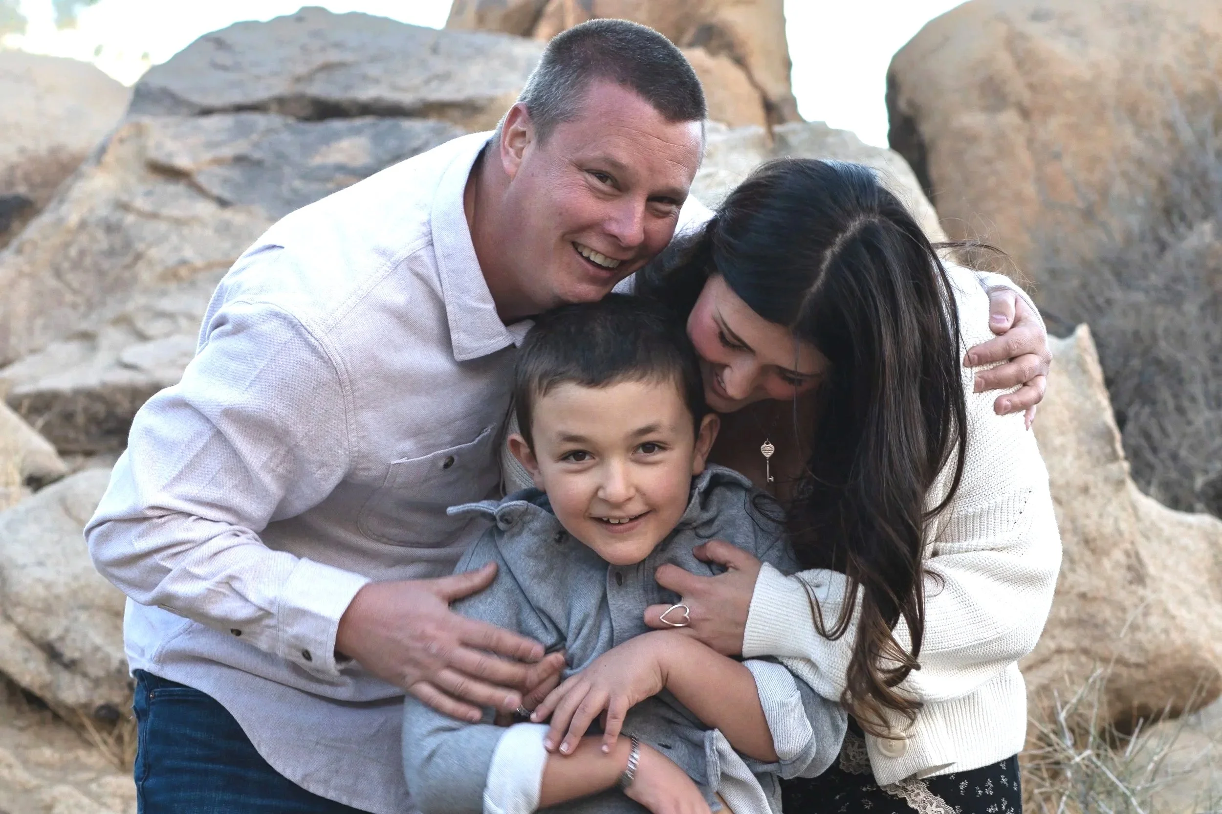 Getting kids to help around at home by family photo in high desert, california.