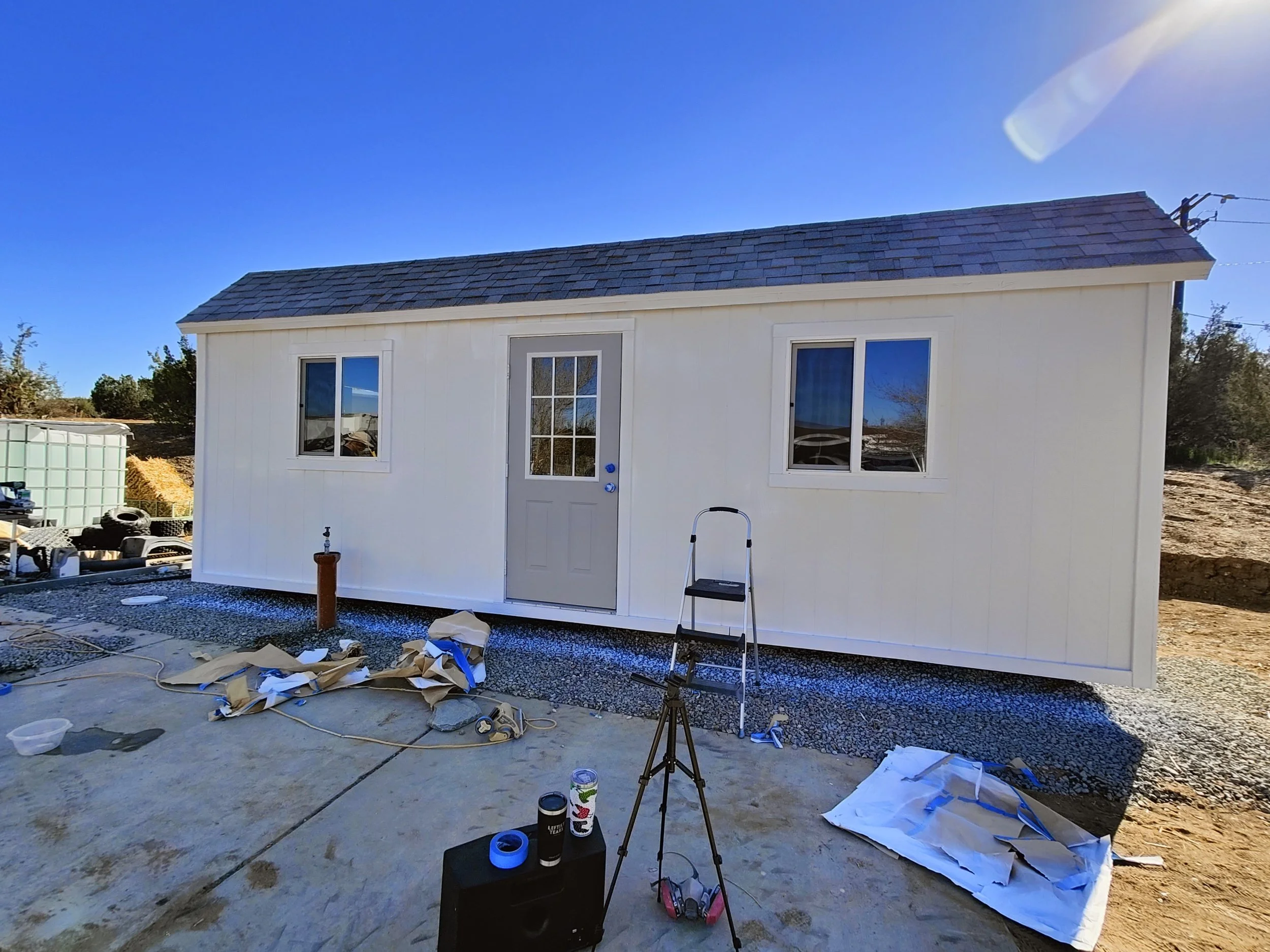 Backyard shed turned into photo studio for creating