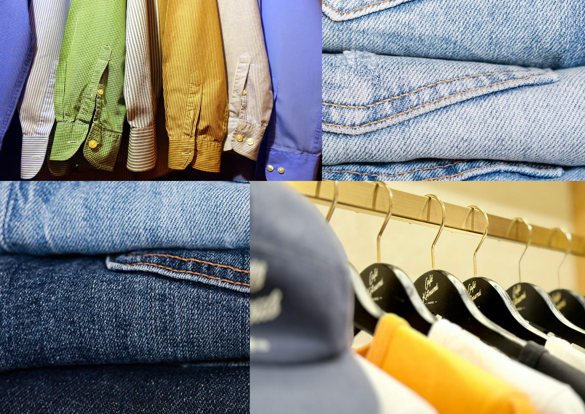 Clothing for family photos in midtone colors. Denim, a button up with a pop of color for high desert family photos.