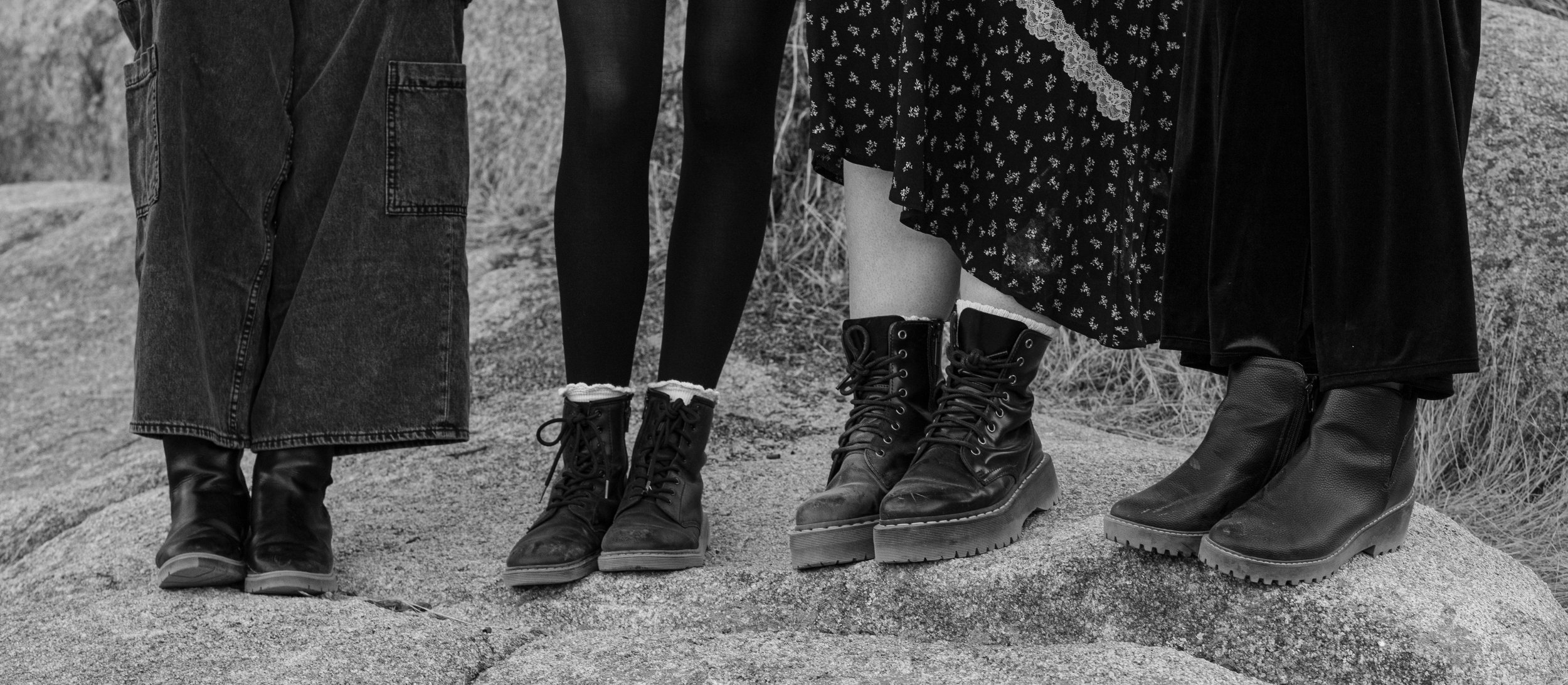 Fantasy photographer for weirdos in the high desert, CA. Mom and daughters wearing boots for photos.