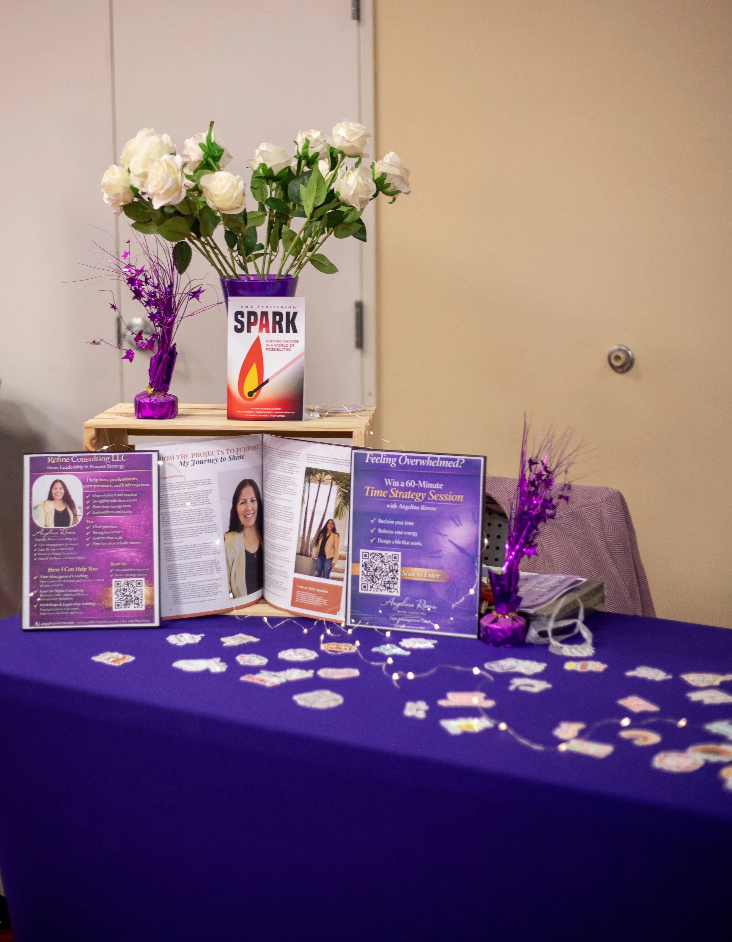High Desert, CA conference table vendor display. Victorville Hilton Garden Inn. 
