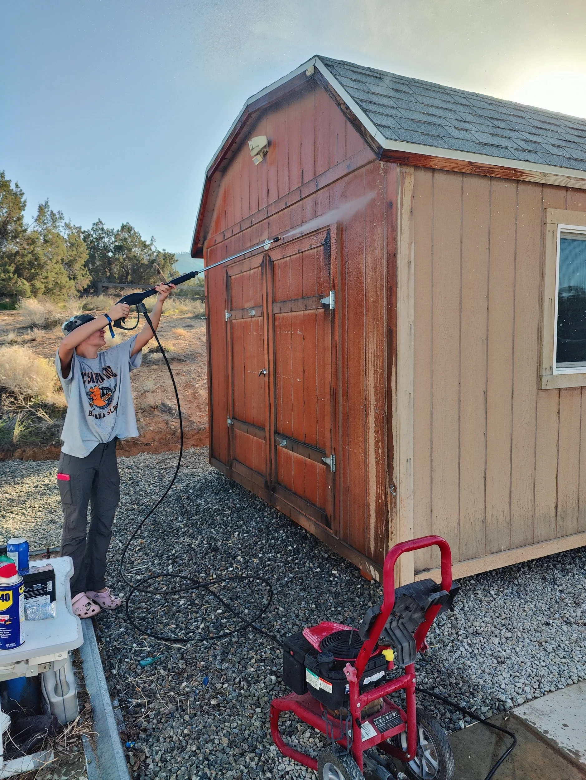 Prepping a shed before paint