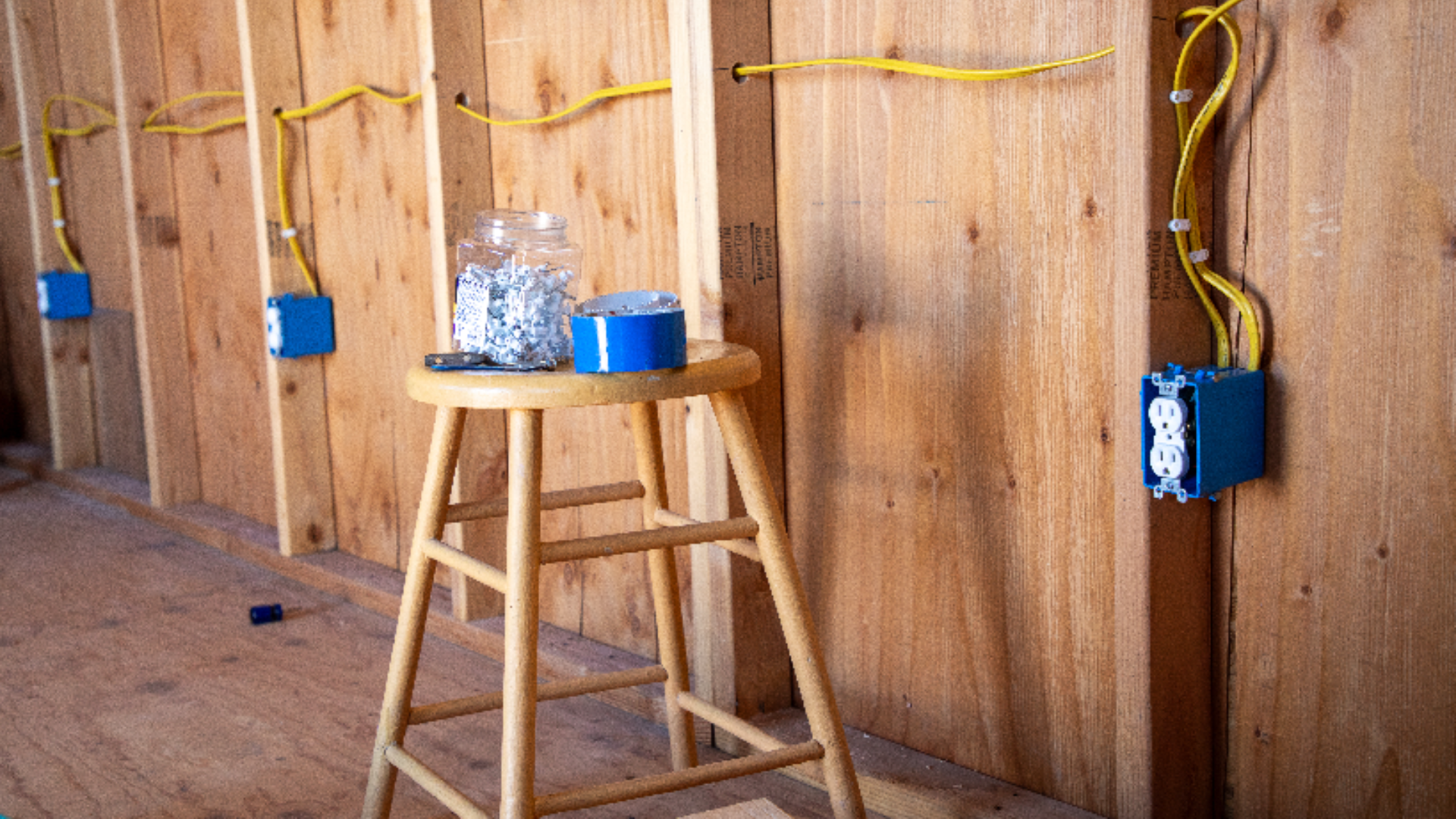 Behind the scenes look of the shed interior.
