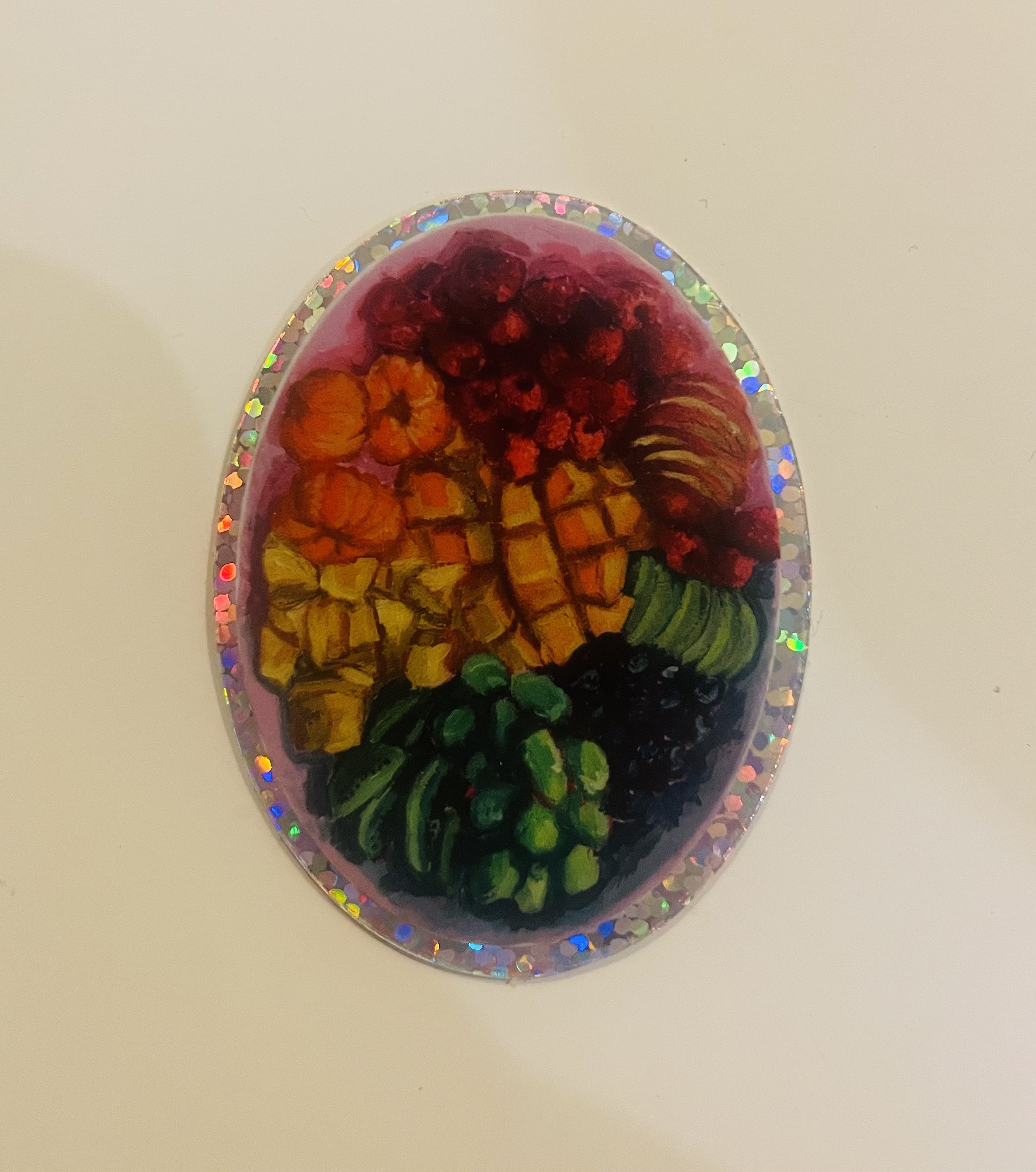 Fruit Plate Glitter Sticker