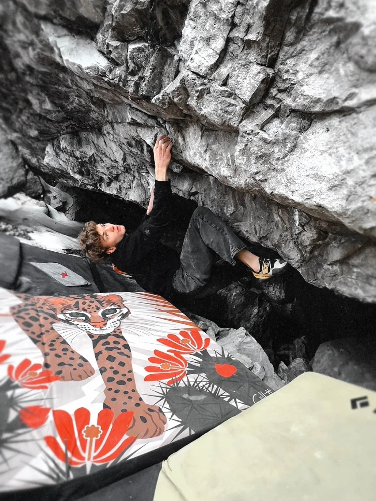 Grifter ambassador @kaleb_dumontier on Shelter V10/7C+ at Frank Slide.
Kaleb&rsquo;s putting together a seriously impressive year, and this line is just one example.
Full climb is on YouTube.
#grifter #climbing #bouldering #dirtbagbrand