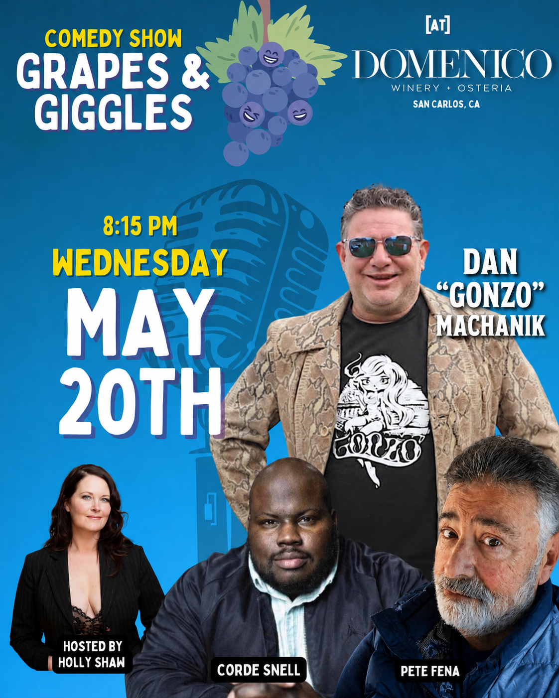 Elegant Domenico Winery in San Carlos, Ca. Headlining