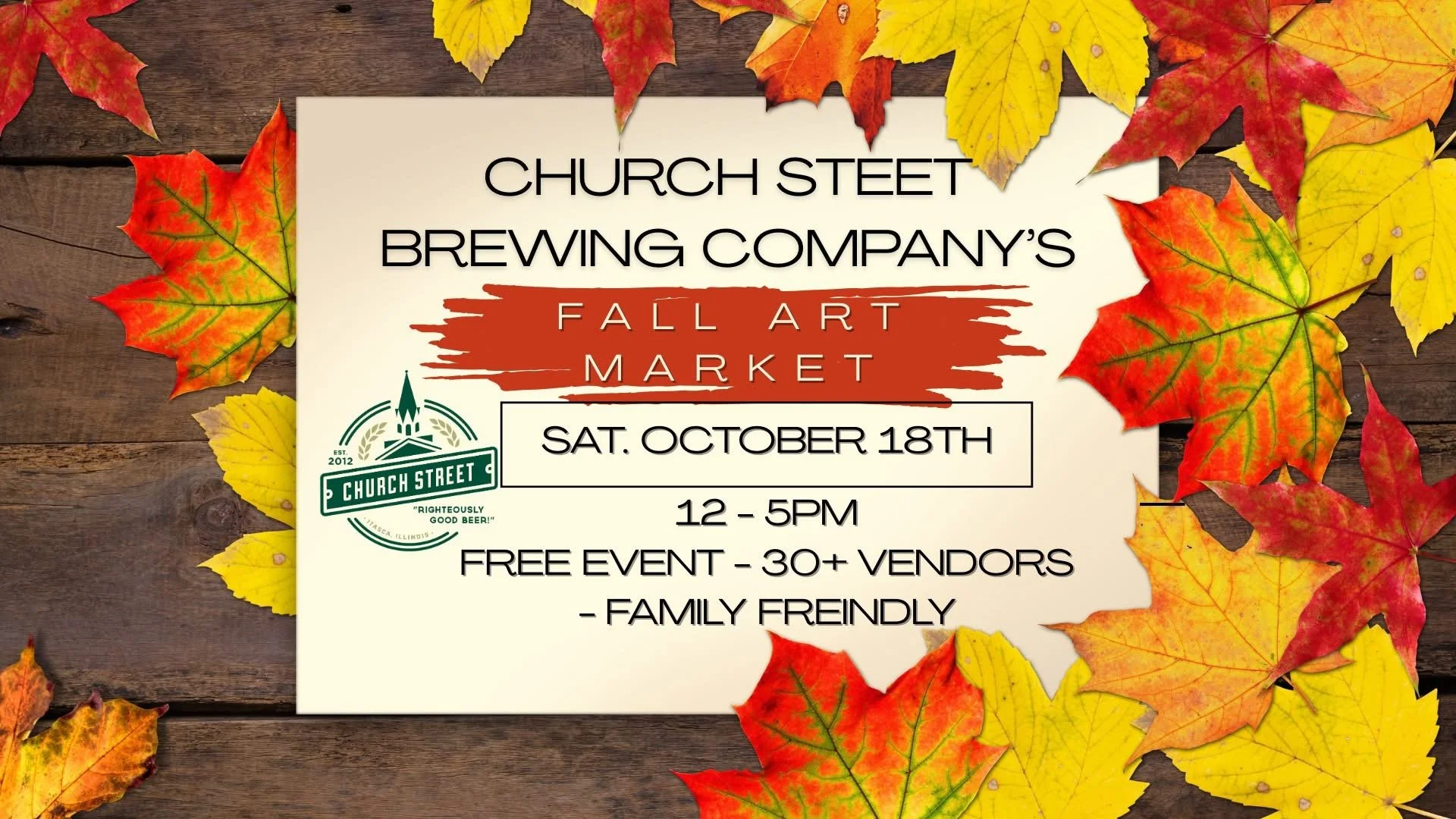 Church Street Brewing Company’s Fall Art Market